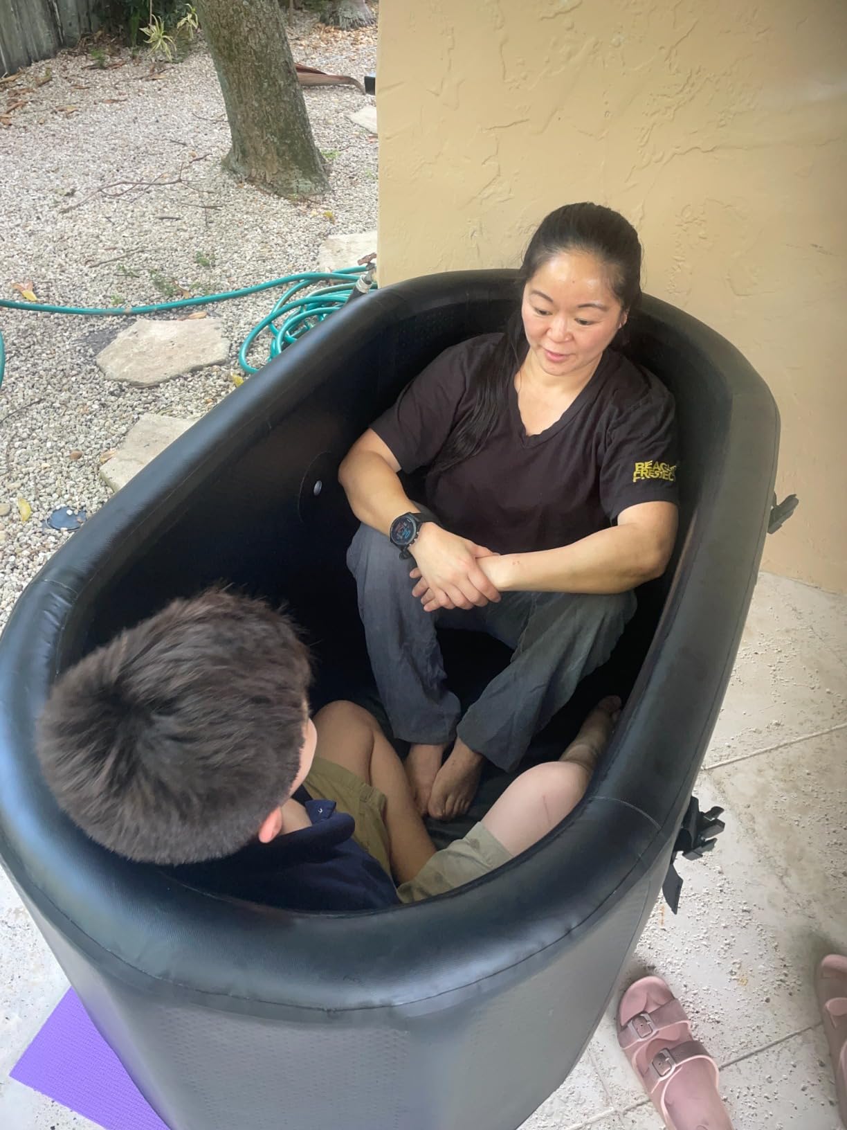 Lifepro NordPod Ice Bath Tub Portable Cold Plunge Water Therapy Pool | Thermal insulated indoor or outdoor recovery tub for athletes includes an all-weather lid, 8 legs, pump, and storage bag customer photo 2