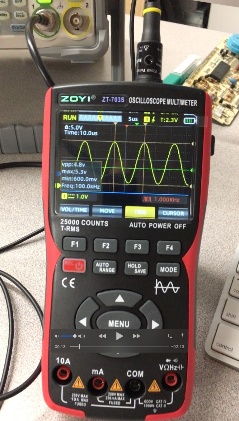 3 in 1 Handheld Oscilloscope Automotive Dual Channel 50MHz with Digital Multimeter and Signal Generator customer photo 2