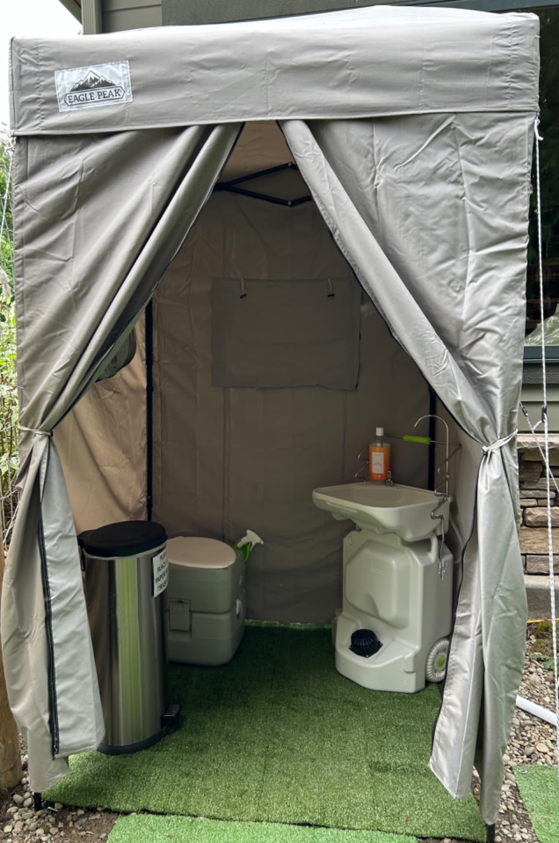 EAGLE PEAK 5x5 Pop Up Changing Tent, Outdoor Changing Room, White | Pop Up Privacy Tent, Pool Cabana, Outdoor Shower Enclosure, Dressing Room, 250D Fabric, Instant Setup Compact Flex Frame customer photo 2