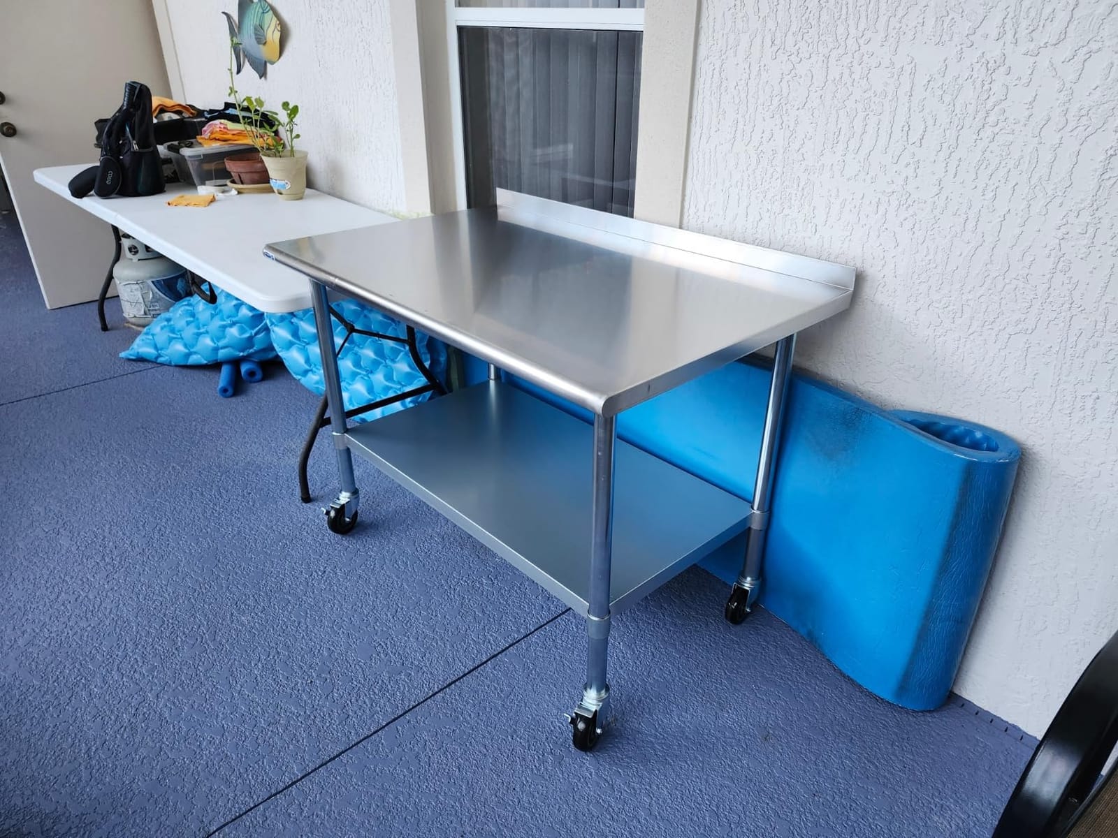 HARDURA Stainless Steel Table with Wheels 30X48 Inches, 2