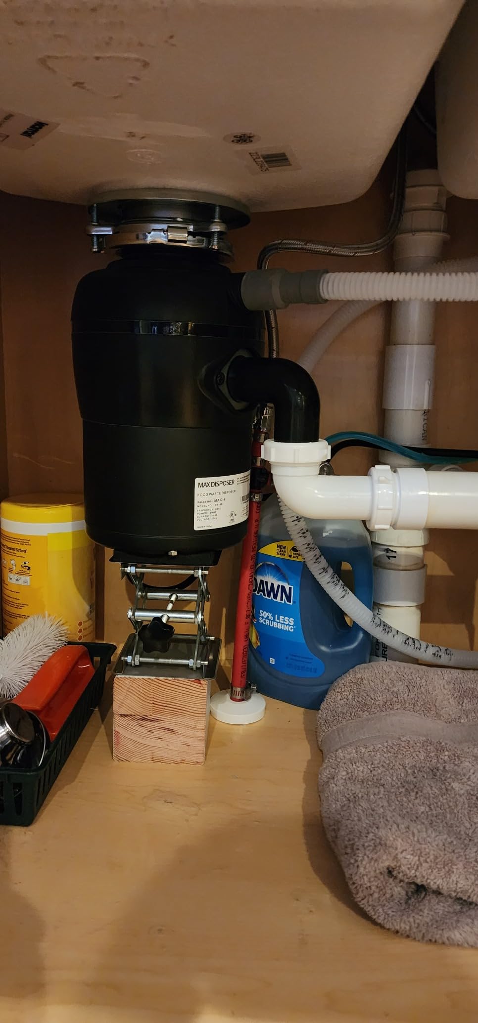 Garbage Disposal 3/4 HP for Kitchen sink Quiet with Stopper Power Cord, Easy install, Continuous Feed Food Waste Disposer Stainless Steel Grind 0.75 Horsepower AC Motor Unit (MAX-4) customer photo 2