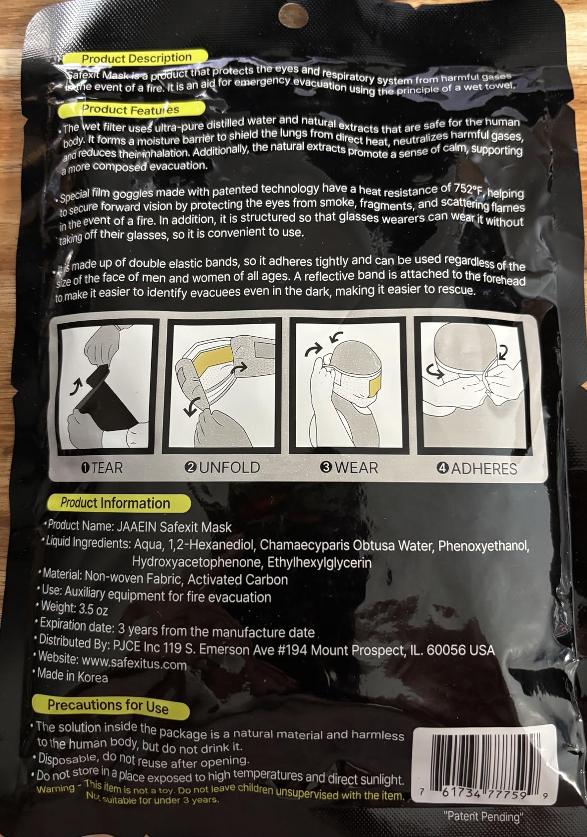 Emergency Fire Escape Smoke Face Cover Mask - Home Essentials For Survival Rescue Device Protection with Moisture Barrier, Heat-Resistant Goggles, & Calming Extracts customer photo 1