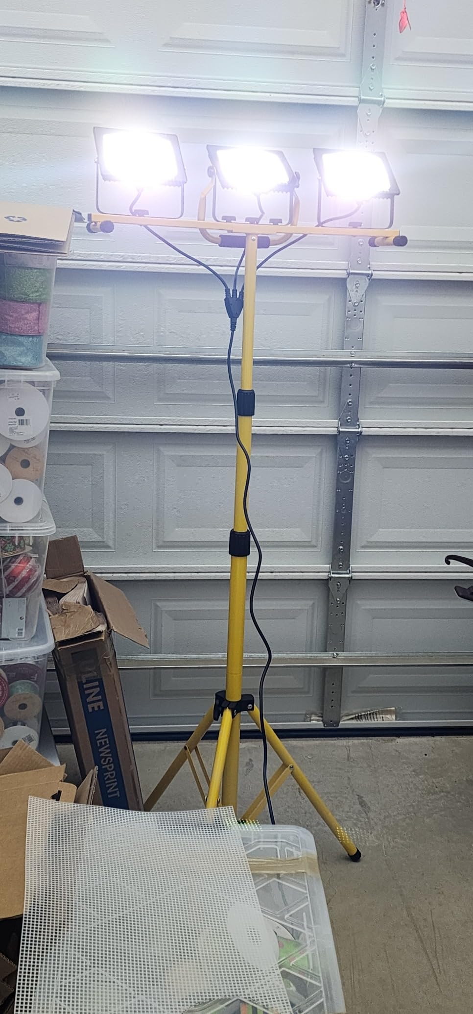 21000Lumens LED Work Lights with Stand, 3 Adjustable Work Lamp | Head With Individual Switch, IP66 Waterproof Tripod Work light for Outdoor Indoor Job Site Workshop Garage Construction Site customer photo 1