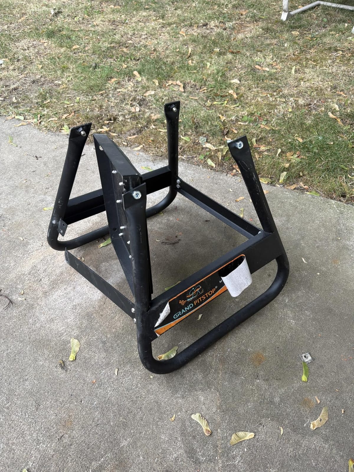 GRAND PITSTOP Heavy Duty Motorcycle Stand - Universal Dirt Bike Maintenance Stand, Powder Coated Steel, Non-Slip Off-Road MX Stand (Black) customer photo 1
