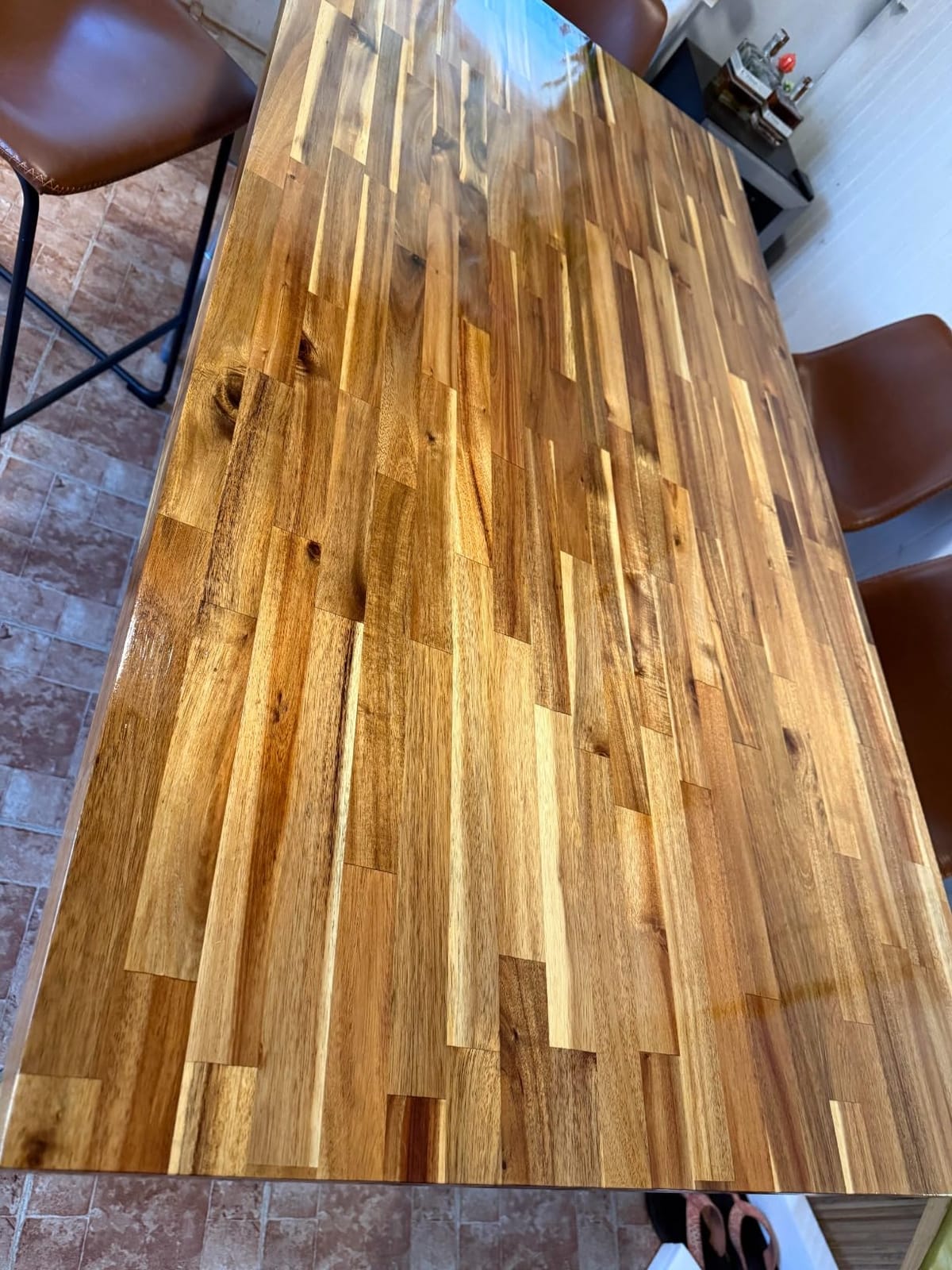 Howizz Acacia Butcher Block Countertop 72 x 36 x 1.5 Inches, Unfinished Solid Wood Table Top for DIY Desk Top, Workbench Top, Kitchen Countertop customer photo 1