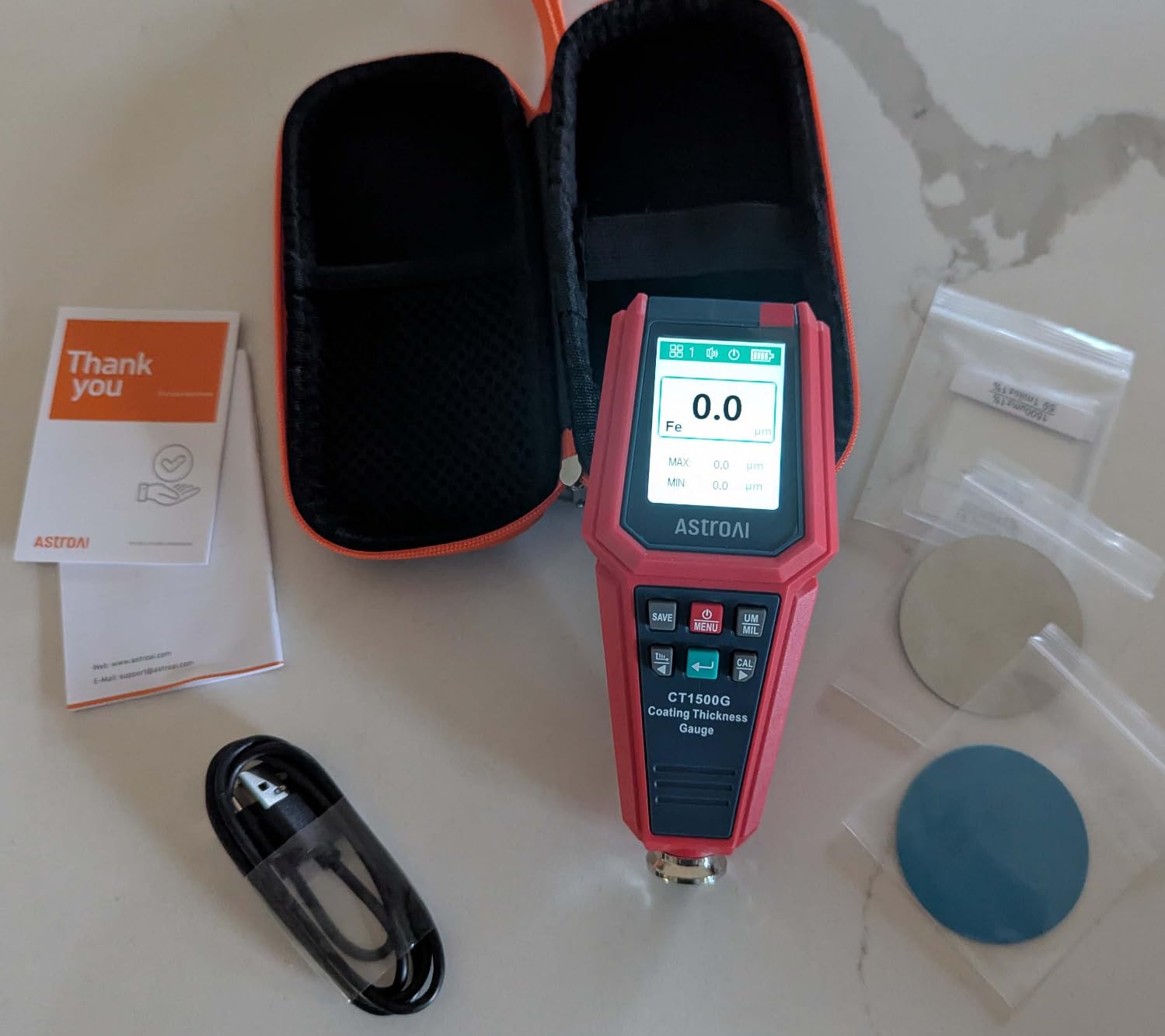 AstroAI Paint Thickness Gauge Automatic Detection with 0.01μm Resolution customer photo 1