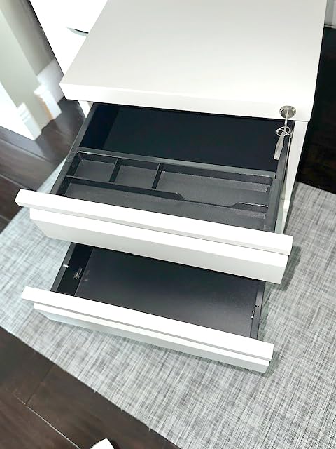 Guizeeopo Filing Cabinets for Home Office, Mobile File Cabinet with Lock, 3 Drawer Filing Cabinet for A4/Letter/Legal Size Folder, Fully Assembled Except Casters, Matte Black customer photo 2