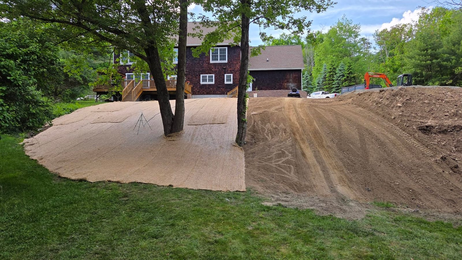 Farm Plastic Supply 100% Biodegradable Erosion Control Blanket - Straw/Coconut Straw Garden and Landscape Cover, Straw Blanket, Erosion Control (8' x 112.5') customer photo 1