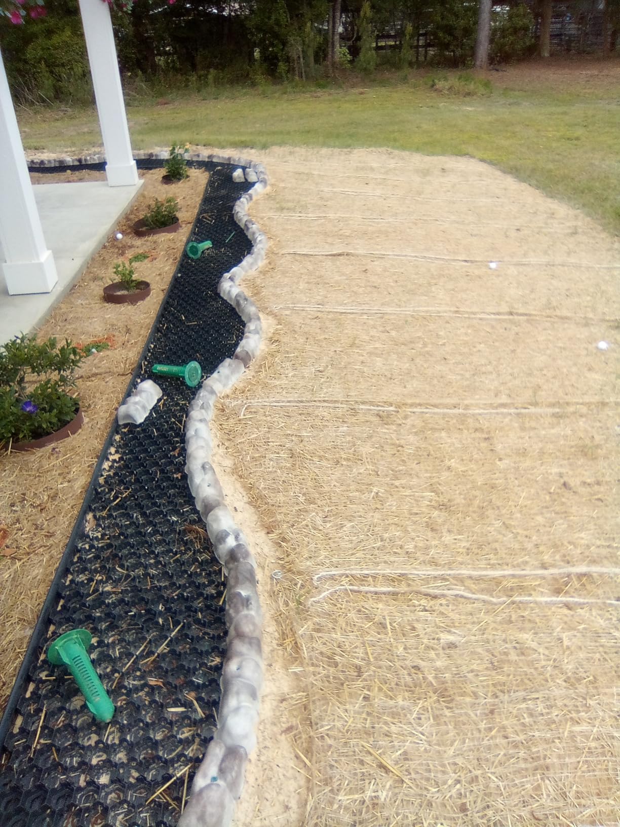 Farm Plastic Supply 100% Biodegradable Erosion Control Blanket - Straw/Coconut Straw Garden and Landscape Cover, Straw Blanket, Erosion Control (8' x 112.5') customer photo 2