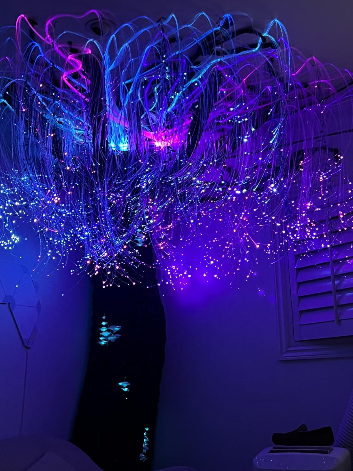 Twinkle Starlight Headliner Light,32W 1000pcs 13.1ft LED Star Ceiling Fiber Optic Light Kit APP/Remote Control for Car/Home/Party customer photo 1