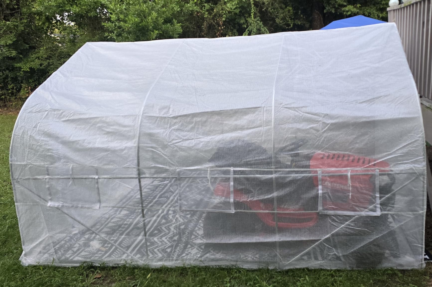Outsunny 20 x 10 x 7 ft Walk-in Greenhouse with Roll-up Zipper Door White customer photo 1