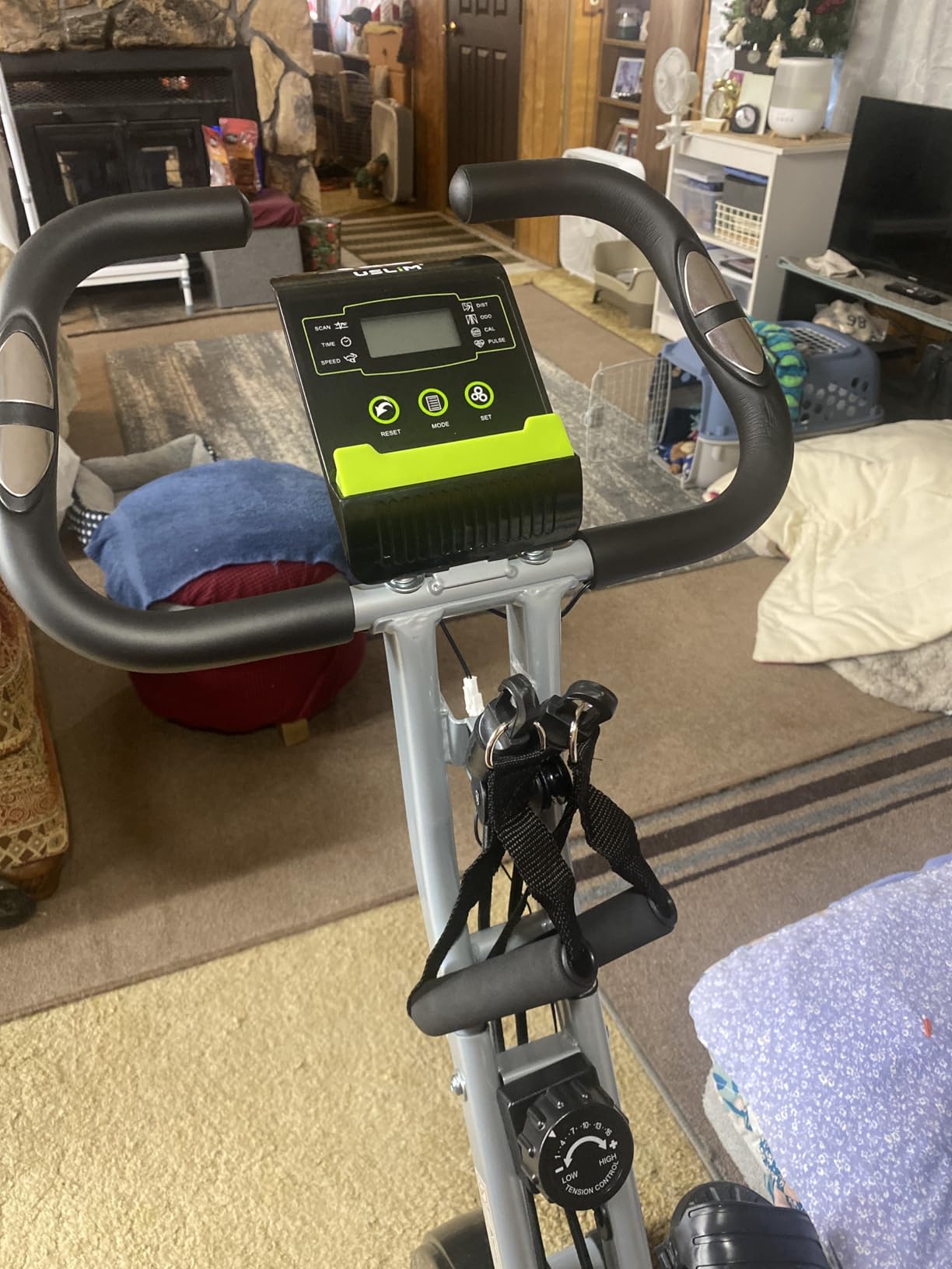 Foldable Exercise Bike Stationary Bikes for Home, 5 IN 1 Indoor Workout Bike, with 16-Level Quiet Magnetic Resistance, 6.6 LBS Flywheel and 300LBS Capacity, 2025 Designed 817 X-bike customer photo 2