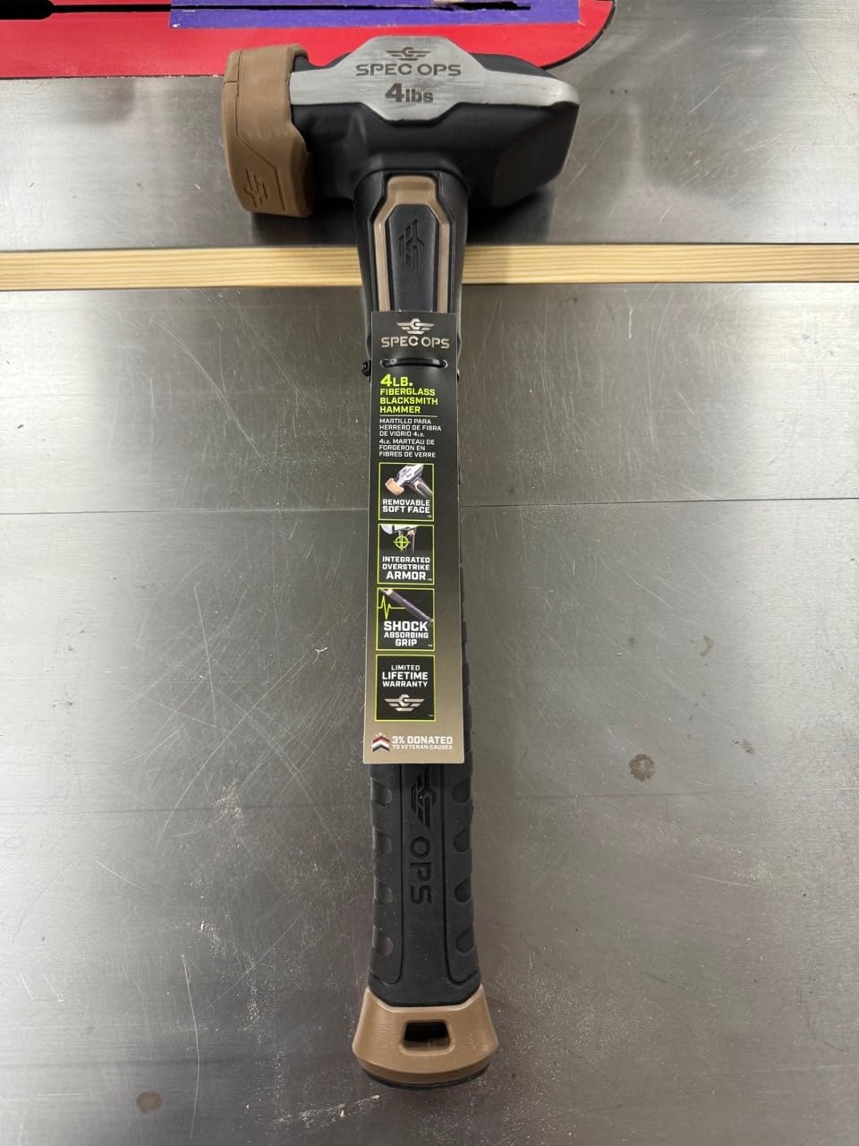 Spec Ops Tools Blacksmith Hammer for Striking, Demolition & Metalworking, Bi-Material Shock-Absorbing and Vibration Dampening Handle, 2.5 lbs customer photo 1