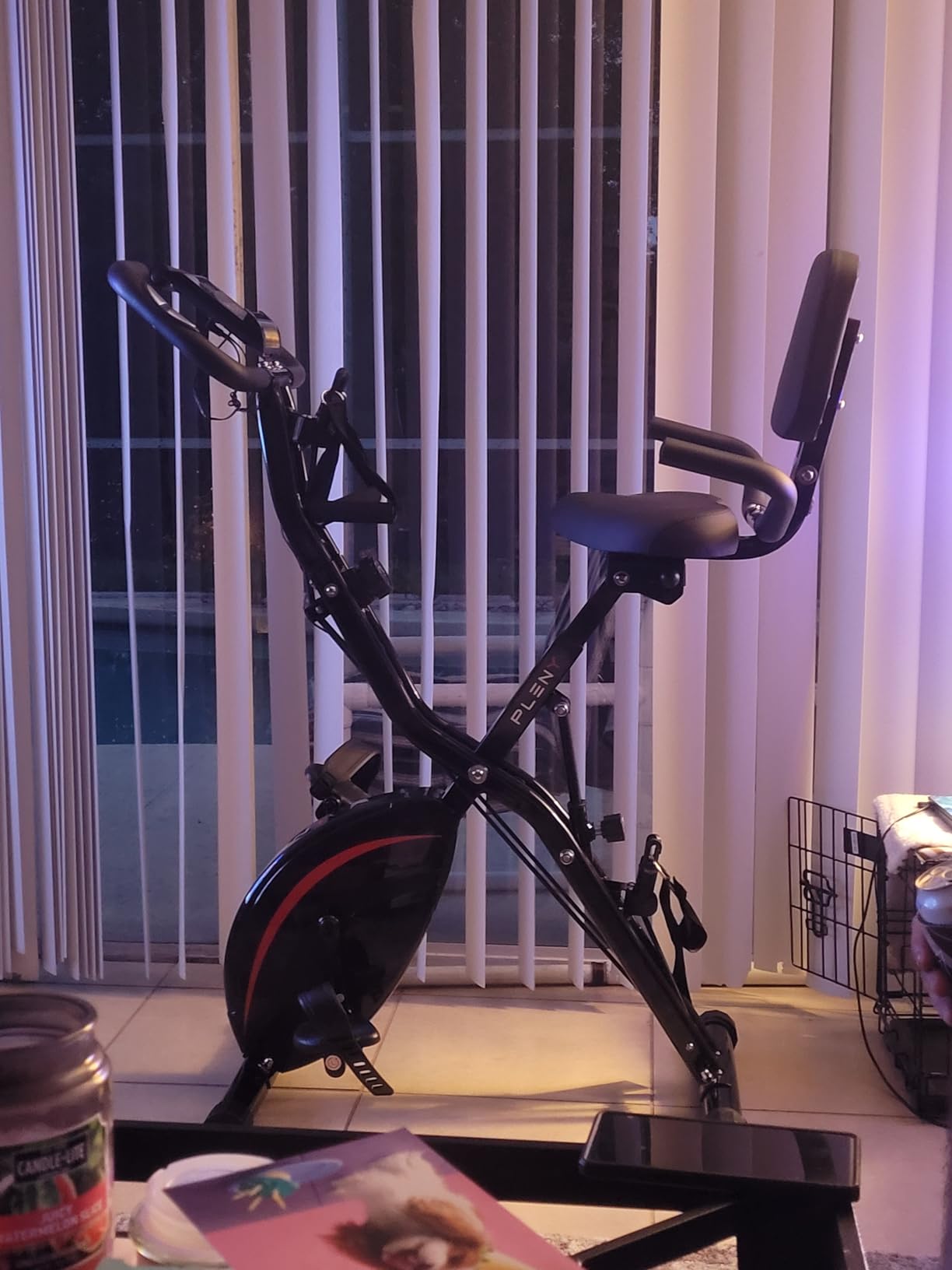 PLENY Folding Exercise Bike, 5 IN 1 Indoor Stationary Bikes for Home customer photo 2