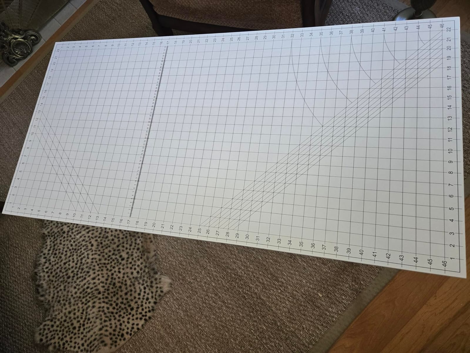 Crutello Fabric Cutting & Sewing Table, 48x24 Inch - Grid Top with Storage customer photo 2