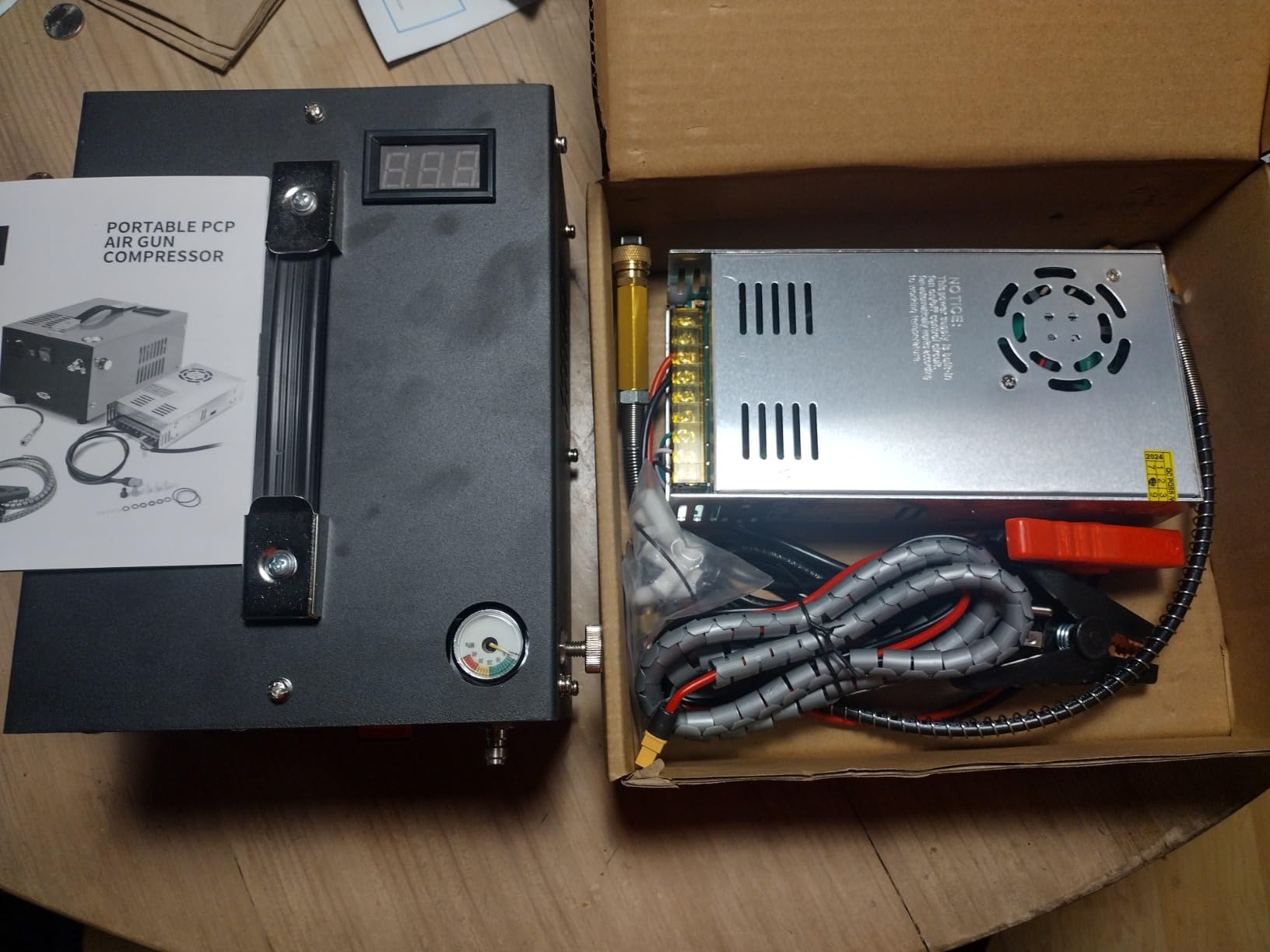 Portable PCP Air Compressor, 4500Psi/30Mpa Water & Oil Free, 12V DC/110V AC Dual Power,with Power Converter, Built-in Filter, High Pressure Air Pump for PCP Air Gun & Paintball Tank customer photo 2