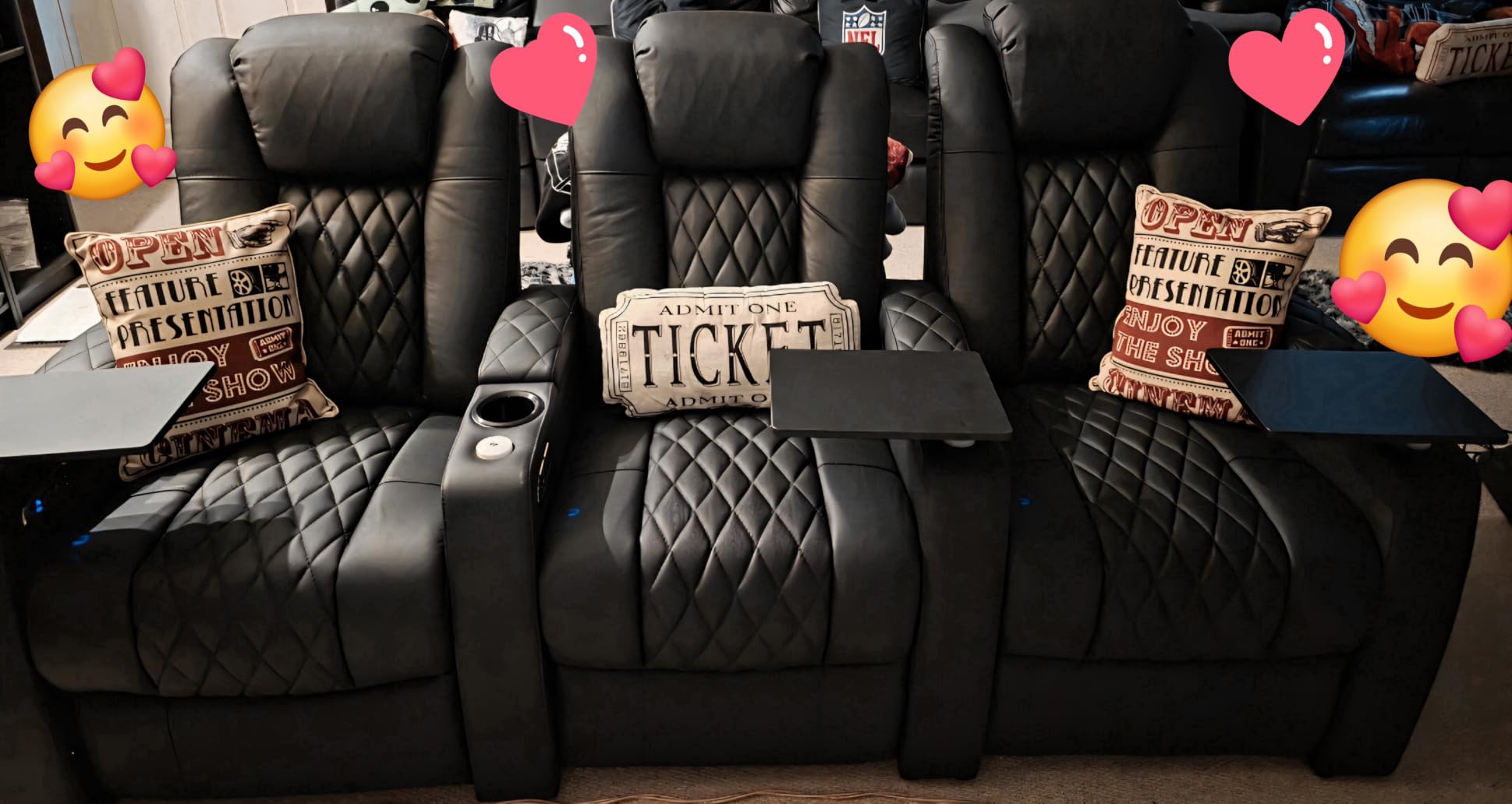 comfiroom Top-Grain Leather Home Theater Seating, Dual-Motor Power Recliner customer photo 2