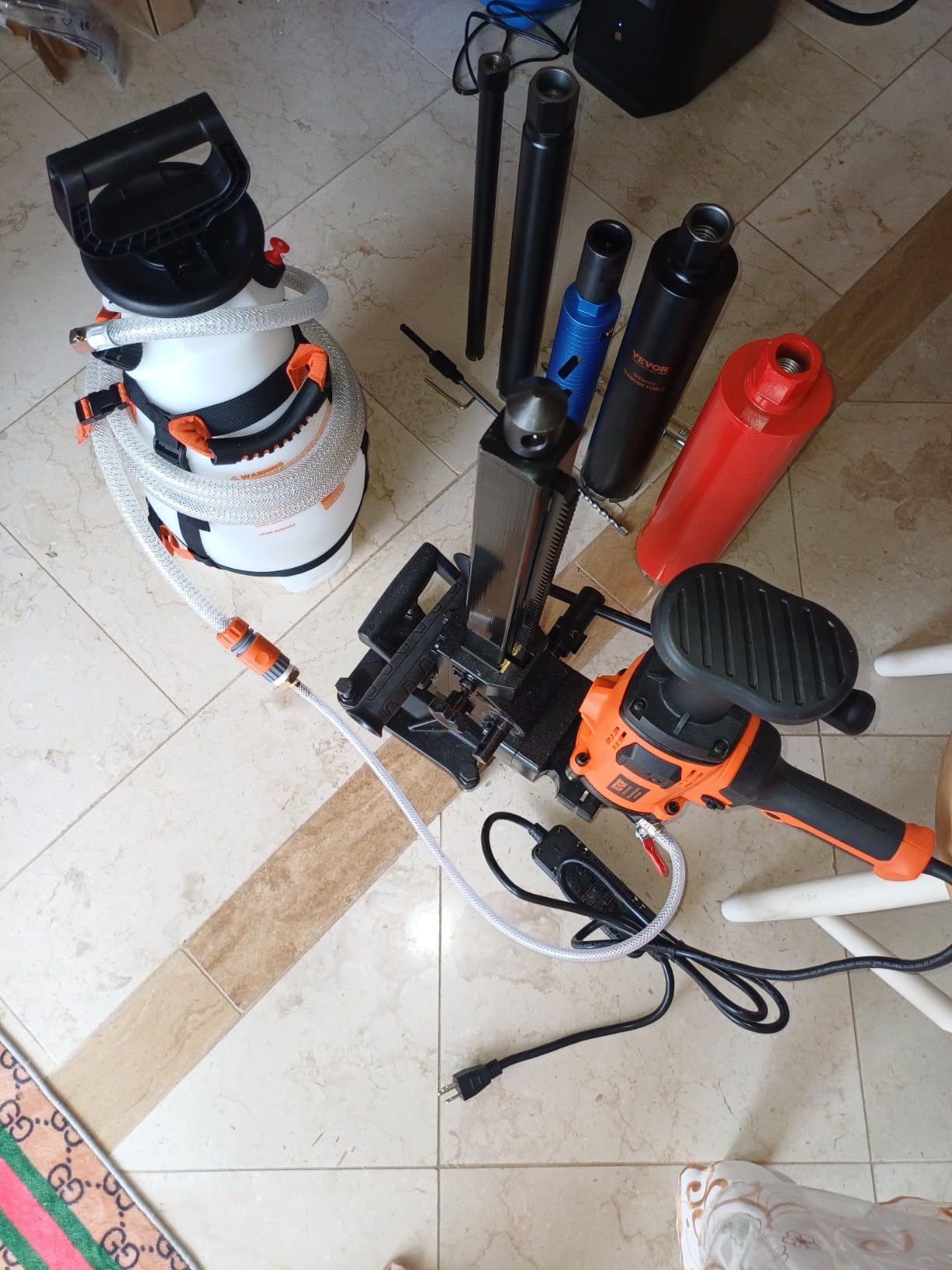 VEVOR Core Drill Machine 0.8-11.8in Drilling Diameter Diamond Core Drill | 3500W 110V Rugged Concrete Core Drill with Stand and Core Drill Bit, Wet and Dry Use for Concrete Brick Marble customer photo 2