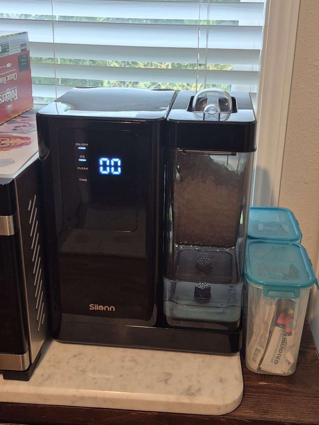 Silonn Nugget Ice Maker Countertop, Pellet Ice Machine with Self-Cleaning Function, Sonic Ice Maker Produces 36lbs of Chewable Ice in 24 Hours, Ideal for Home Kitchen and Office (Stainless Steel) customer photo 2