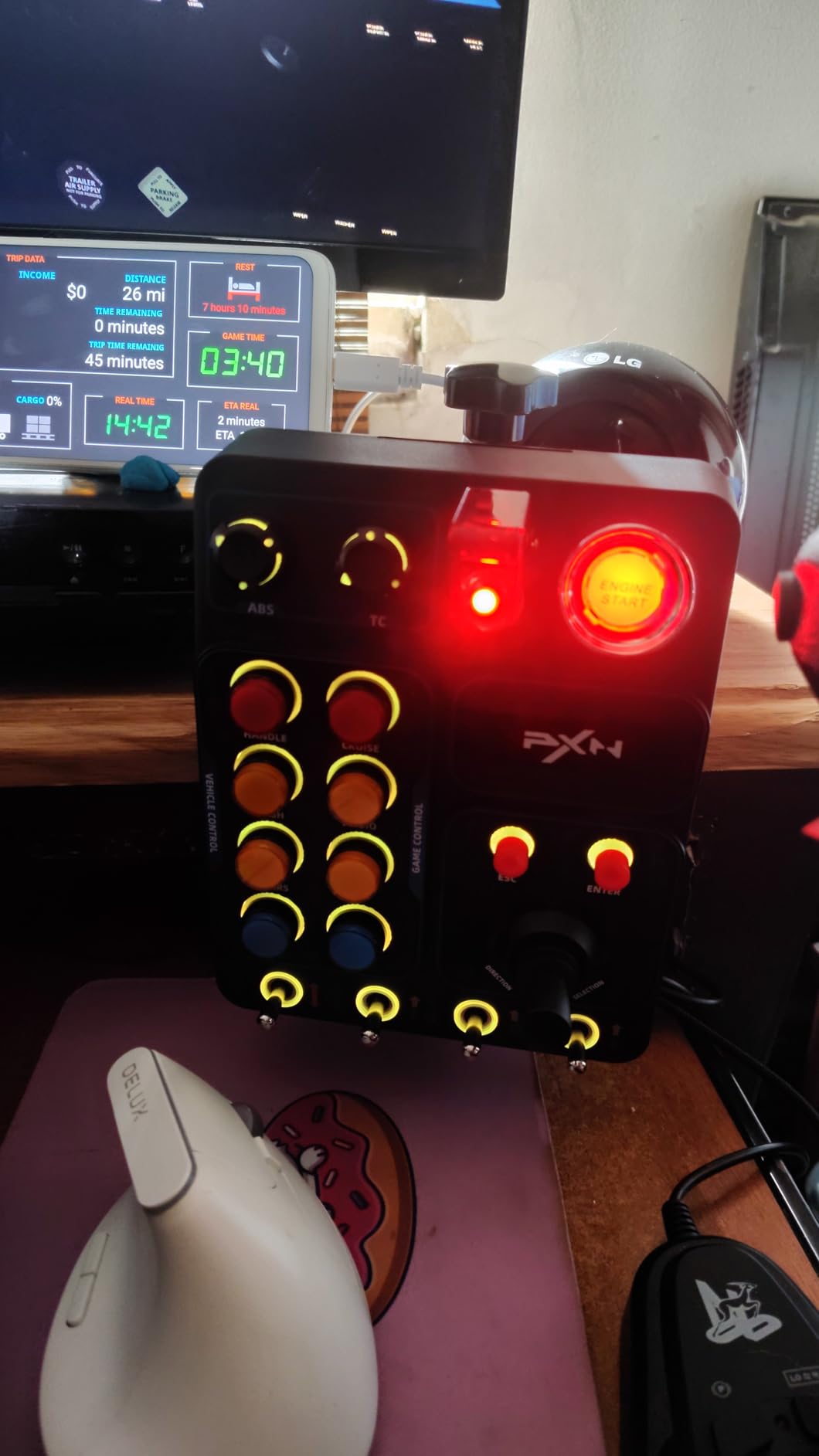PXN CB1 Sim Racing Button Box for PC, 19 Controls (9 Input Types) | Up to 30 Programmable Functions, RGB Backlit Simulator Control Panel for Racing, Truck & Farming Simulators customer photo 1
