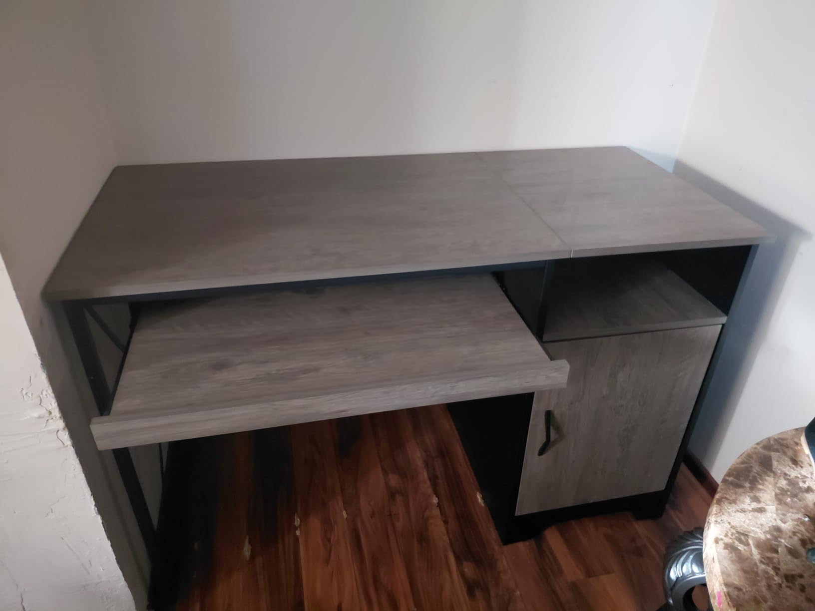 Bestier 48” Computer Desk with Drawers, Office Desk with Storage, Industrial Wood Writing Desk with File Drawer, Keyboard Tray & 2 Hooks for Home Office & Studio, Cherry customer photo 1