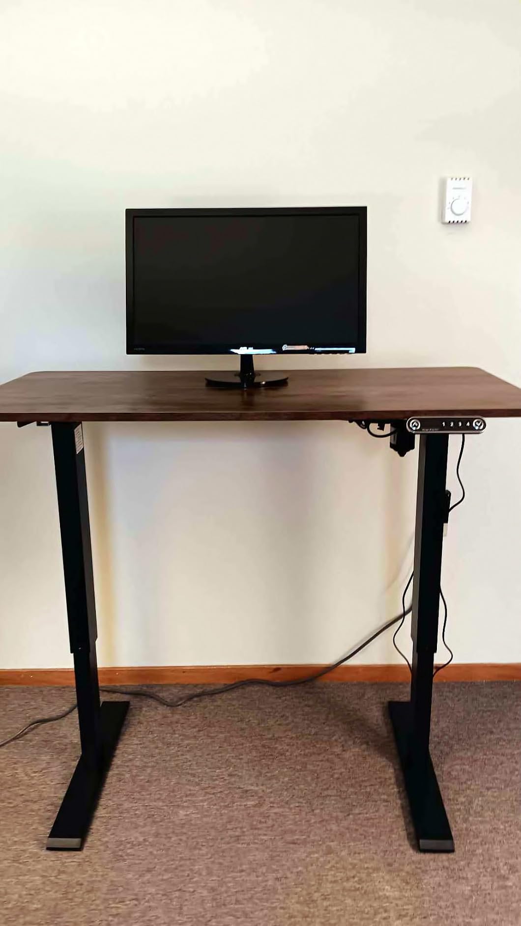 farexon 71x28 Inch Electric Standing Desk with Mouse Pad, Brown customer photo 1