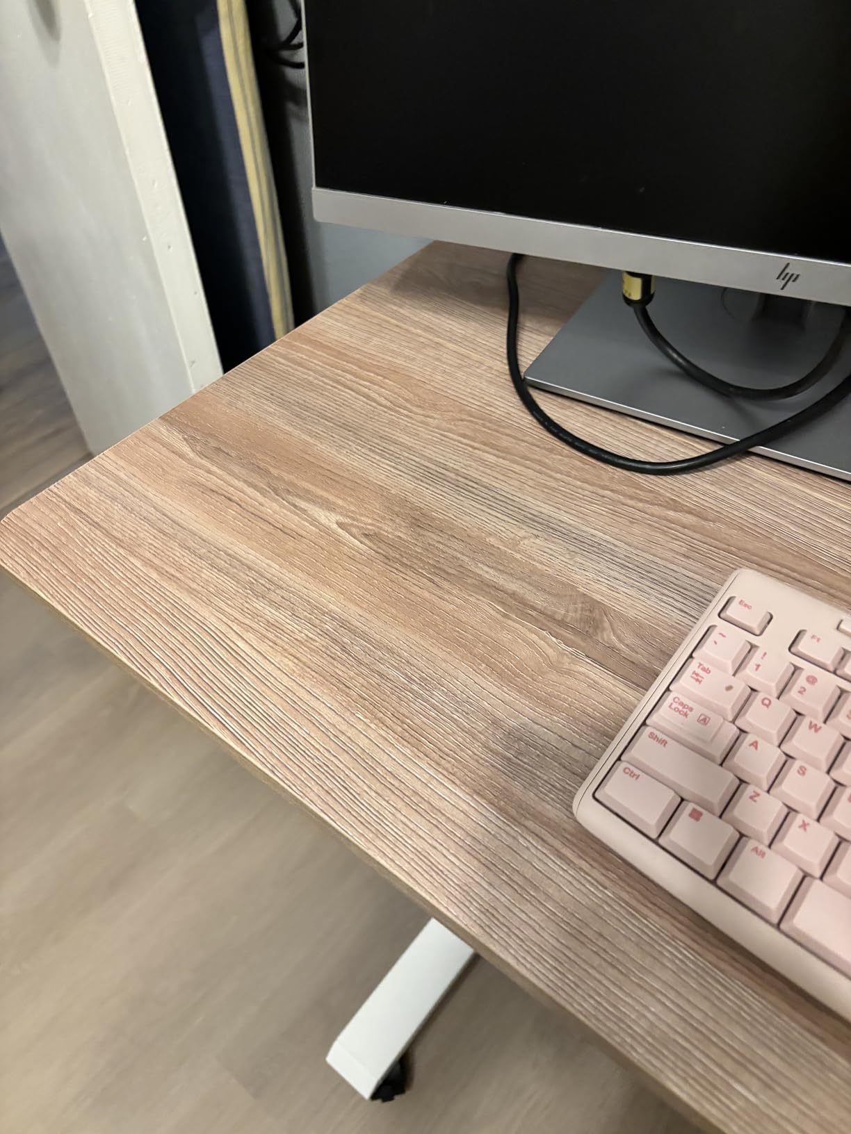 farexon 71x28 Inch Electric Standing Desk with Mouse Pad, Brown customer photo 2