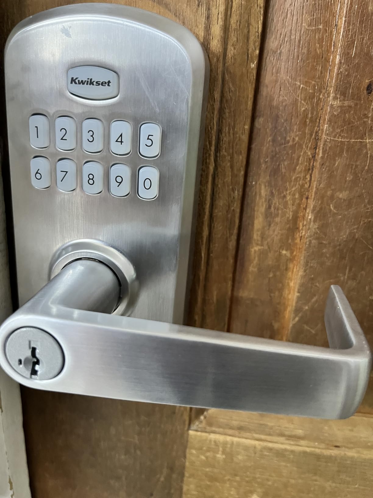 Kwikset SmartCode 955 Light Commercial 10-Button Keypad Satin Chrome Electronic Kingston Lever, Featuring Convenient Keyless Entry, 3-Year Battery Life and High Traffic Durability customer photo 2