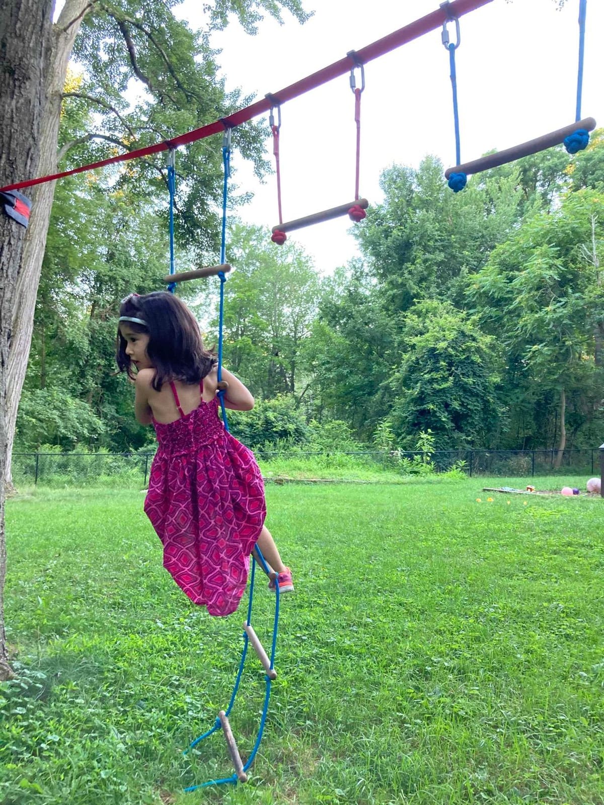 Ninja Warrior Obstacle Course for Kids-Playground Fitness Equipment Ninja Slackline with Multiple Accessories for Kids, Contain Swings, Rope ladders, Rings, Ninja Course for Kids Outside (2x56ft) customer photo 1
