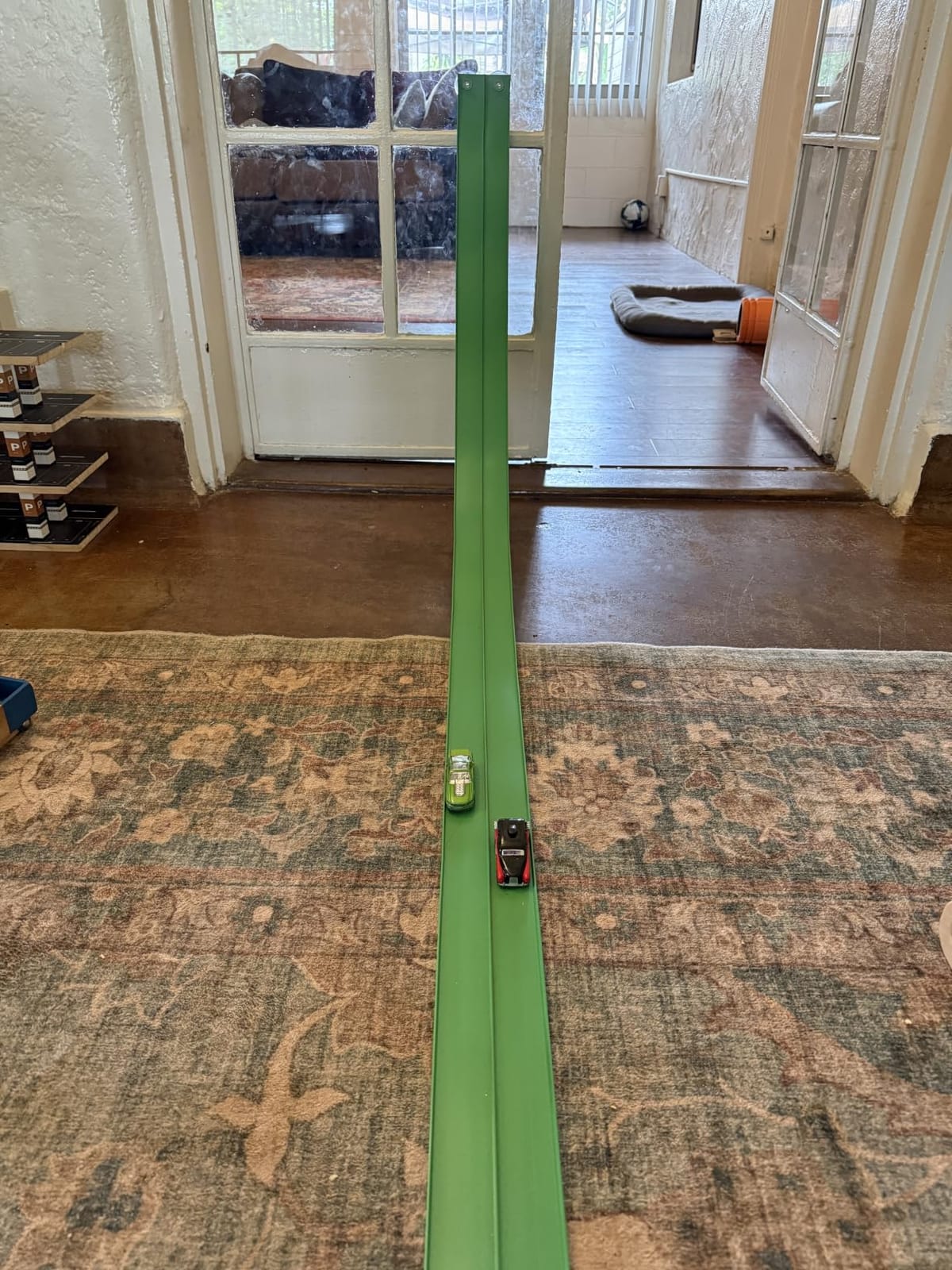 Valchemist FlexTrack 5000 Flexible Race Car Track for Kids Toy with Suction Cups Compatible with Hot Wheels and Diecast 1/64th Cars and More 15 Feet Long Rolls Up Portable Racetrack (Electric Green) customer photo 2