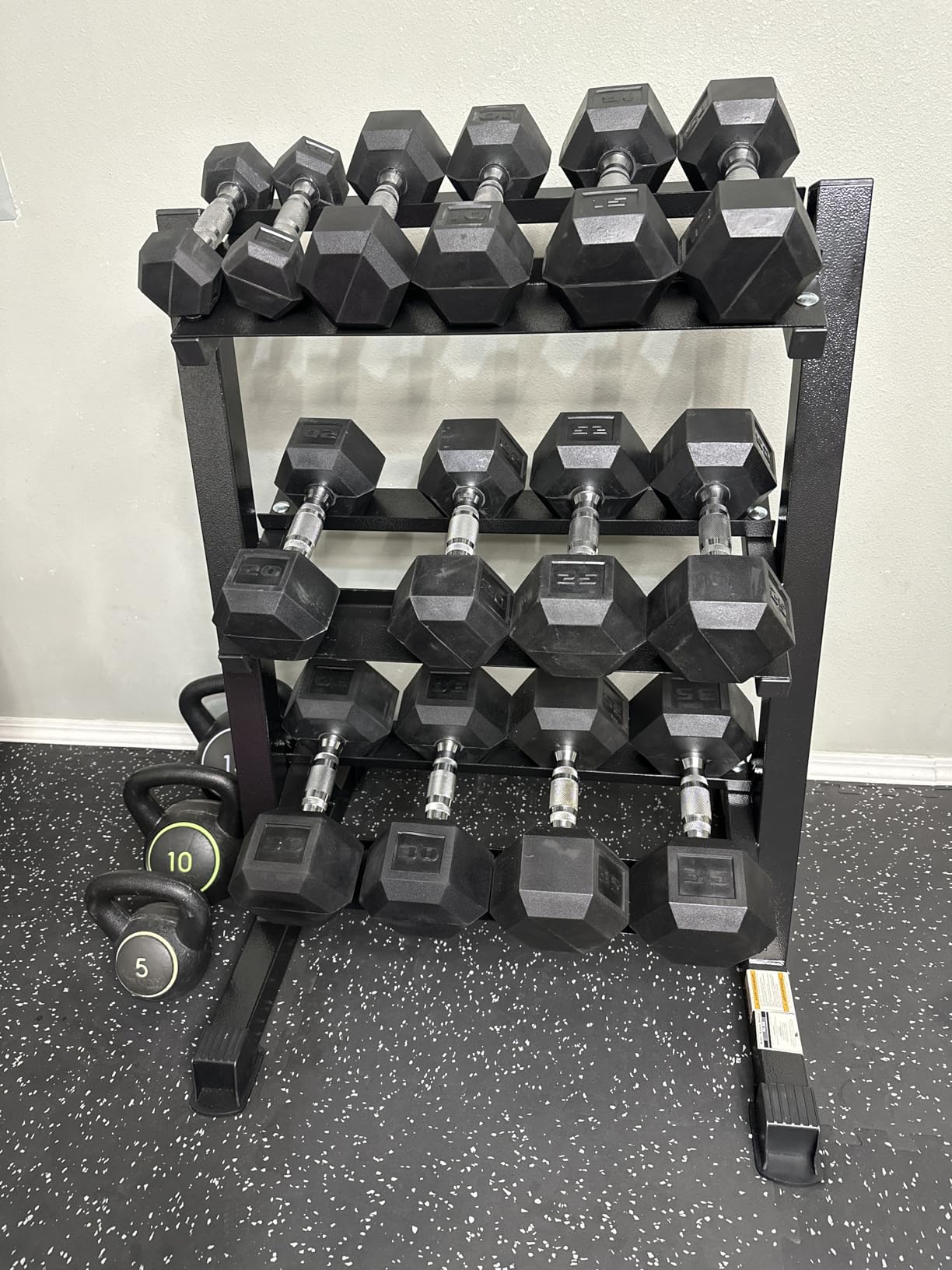 CAP 280 LB, 550 LB, 1200 LB Dumbbell Set with Horizontal 2-3 Tier Rack, Rubber Hex Free Weights, Home Gym Weight Set for Strength Training customer photo 2