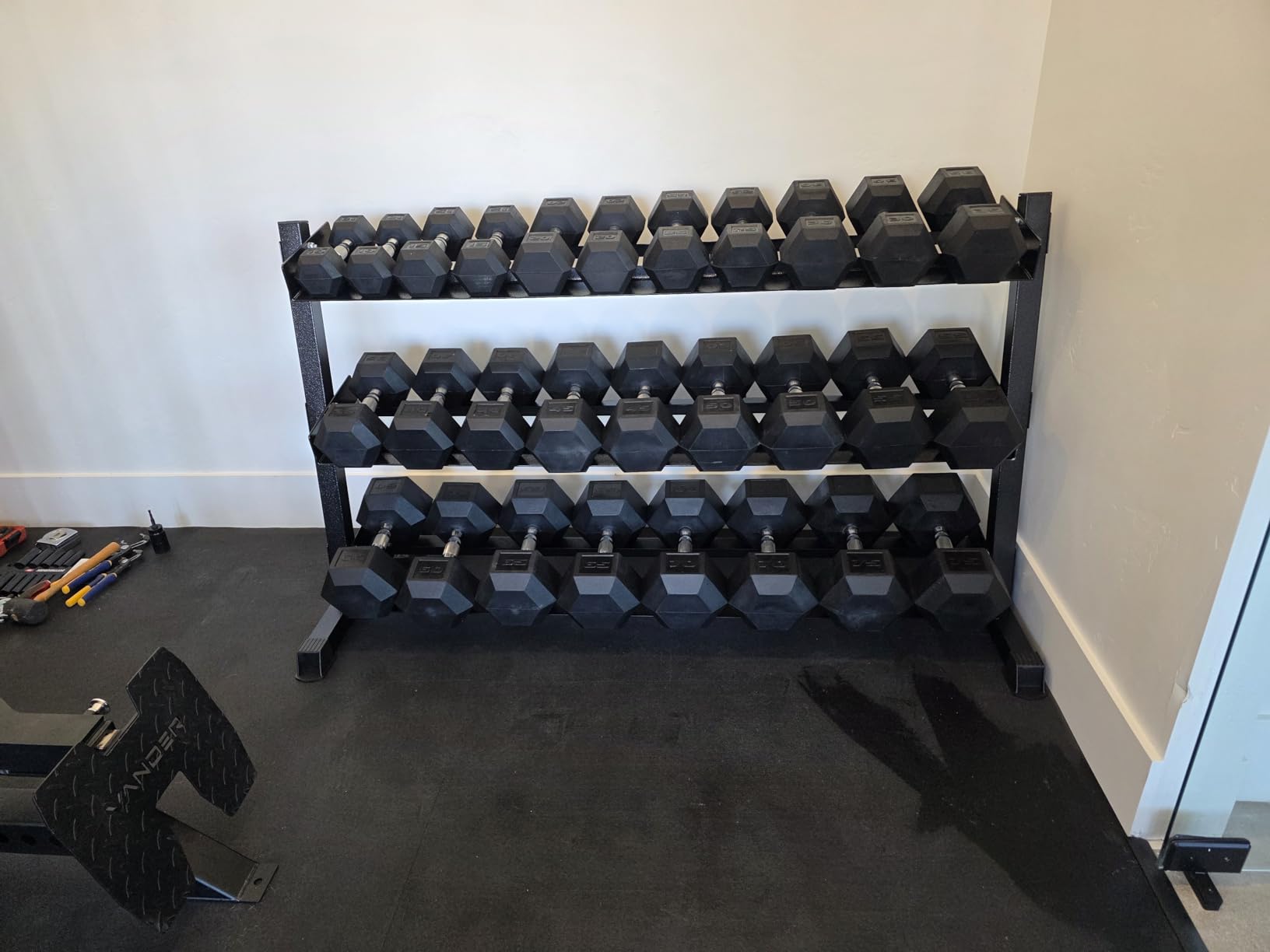 CAP 280 LB, 550 LB, 1200 LB Dumbbell Set with Horizontal 2-3 Tier Rack, Rubber Hex Free Weights, Home Gym Weight Set for Strength Training customer photo 1
