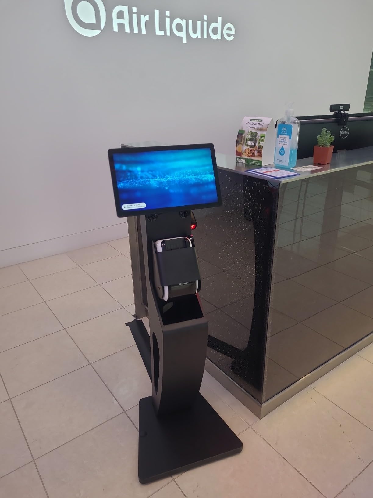 Sleek Floor Stand Kiosk for Monitors – CTA Sleek Floor Kiosk Stand with Printer Slot for Monitors 15