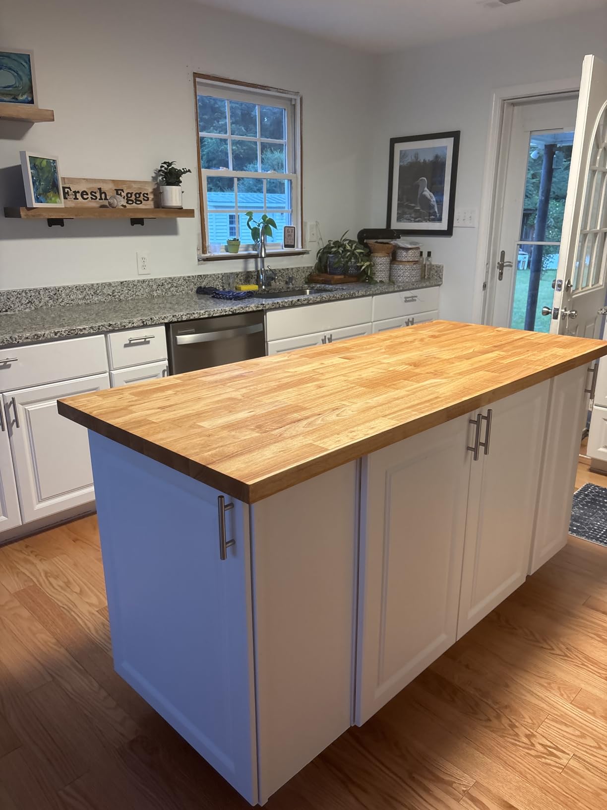ARIEL 96 x 25 x 1.5 Hevea Unfinished Butcher Block Countertop, Solid Wood Butcher Block Table Top for DIY Workbench Top, Dining Table Top, Kitchen Island Top customer photo 1