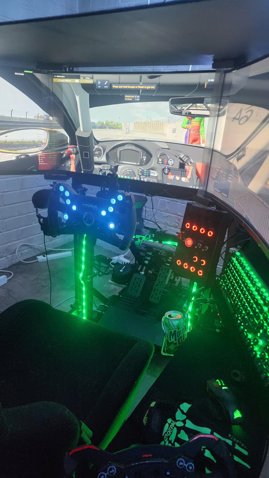 Dardoo Racing Simulator Cockpit with Triple Monitor Stand and Black Seat | Fit for Logitech G29 G920 G923, for Thrustmaster T300RS, for Fanatec CSL-DD, No Steering Wheel Pedal or Shifter customer photo 2