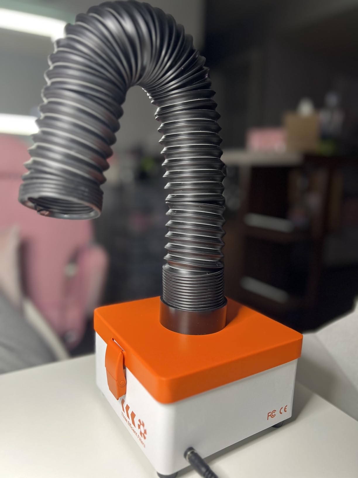 M-T Solder Fume Extractor, 80W 168m³/h Strong Suction Smoke Absorber with Carbon or HEPA Filter, 3-speed Adjustment for Soldering, Welding, 3D Printing customer photo 1