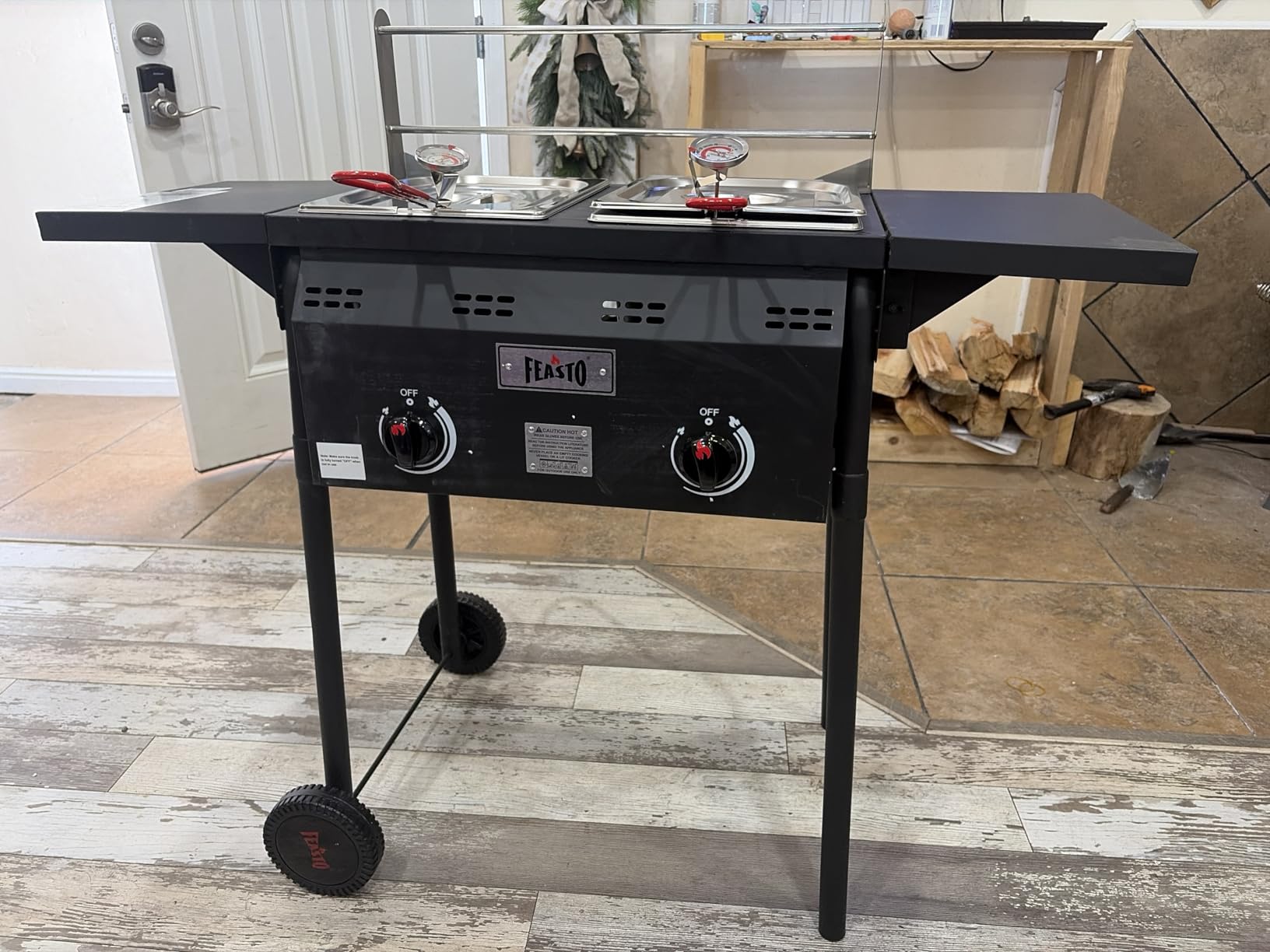 Feasto Outdoor Propane Deep Fryer with Rolling Cart, Dual Tank Fish Fryer customer photo 2