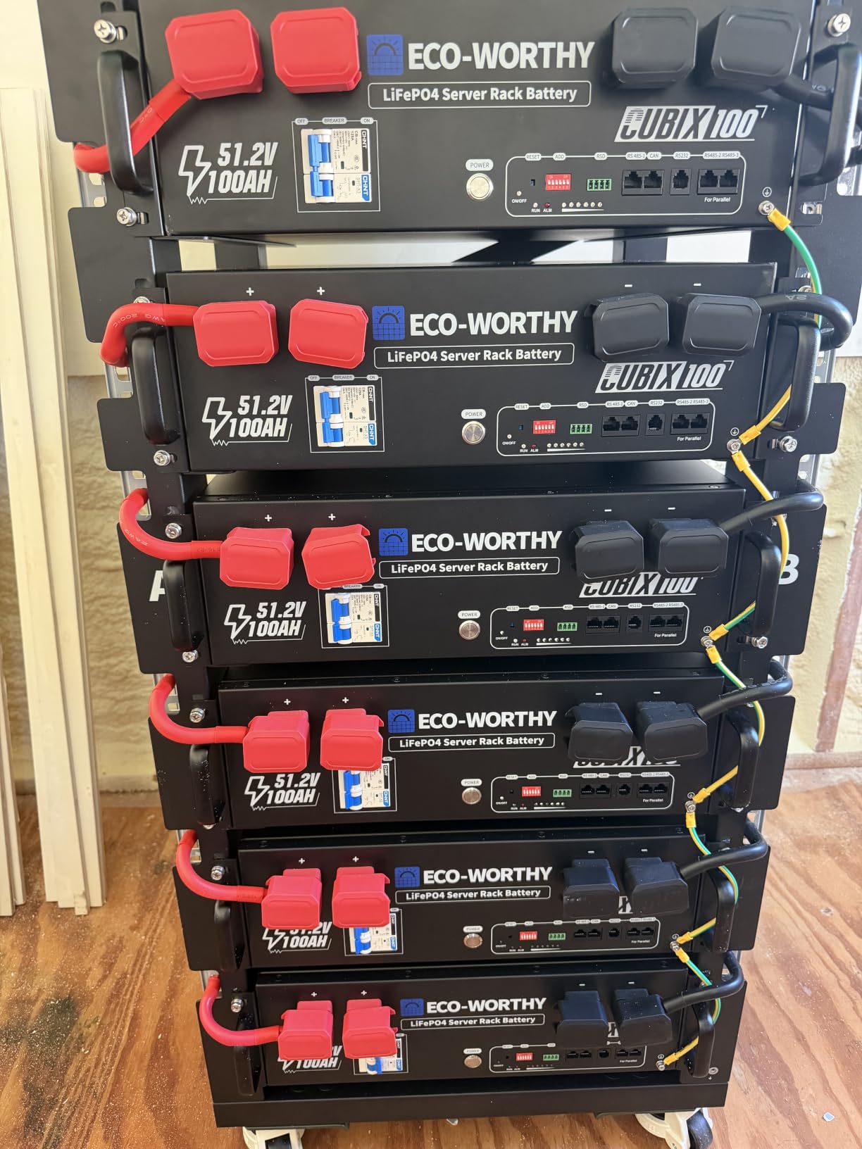 ECO-WORTHY Cubix100 48V 200Ah LiFePO4 Lithium Battery (2 Pack 48V 100AH) w/Bluetooth | UL9540 & UL1973 & CEC Listed | 10.24KWh Server Rack Battery for Solar Energy Storage, Home Backup Power customer photo 1