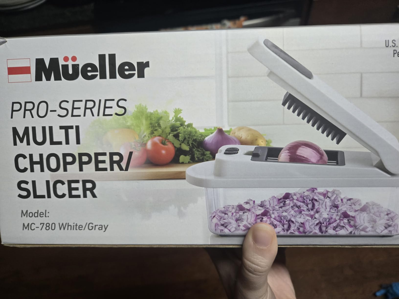 MUELLER HOME Pro-Series 10-in-1, 8 Vegetable Chopper & Mandoline Slicer | Food-Prep Tool, Fruit Cutter, Dicer, Veggie Chopper with Container, Kitchen Essentials, House Warming Gifts New Home, Black customer photo 1