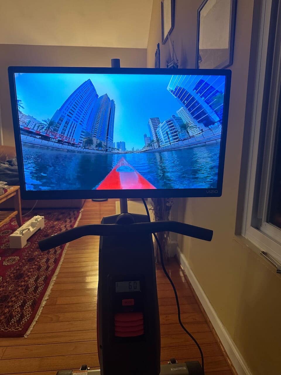 Sunny Health & Fitness Air Rowing Machine, Space-Saving Rower with Long Rail and Upright Storage for Home Gym, Full-Body Cardio Workout, Free SunnyFit Training App customer photo 1