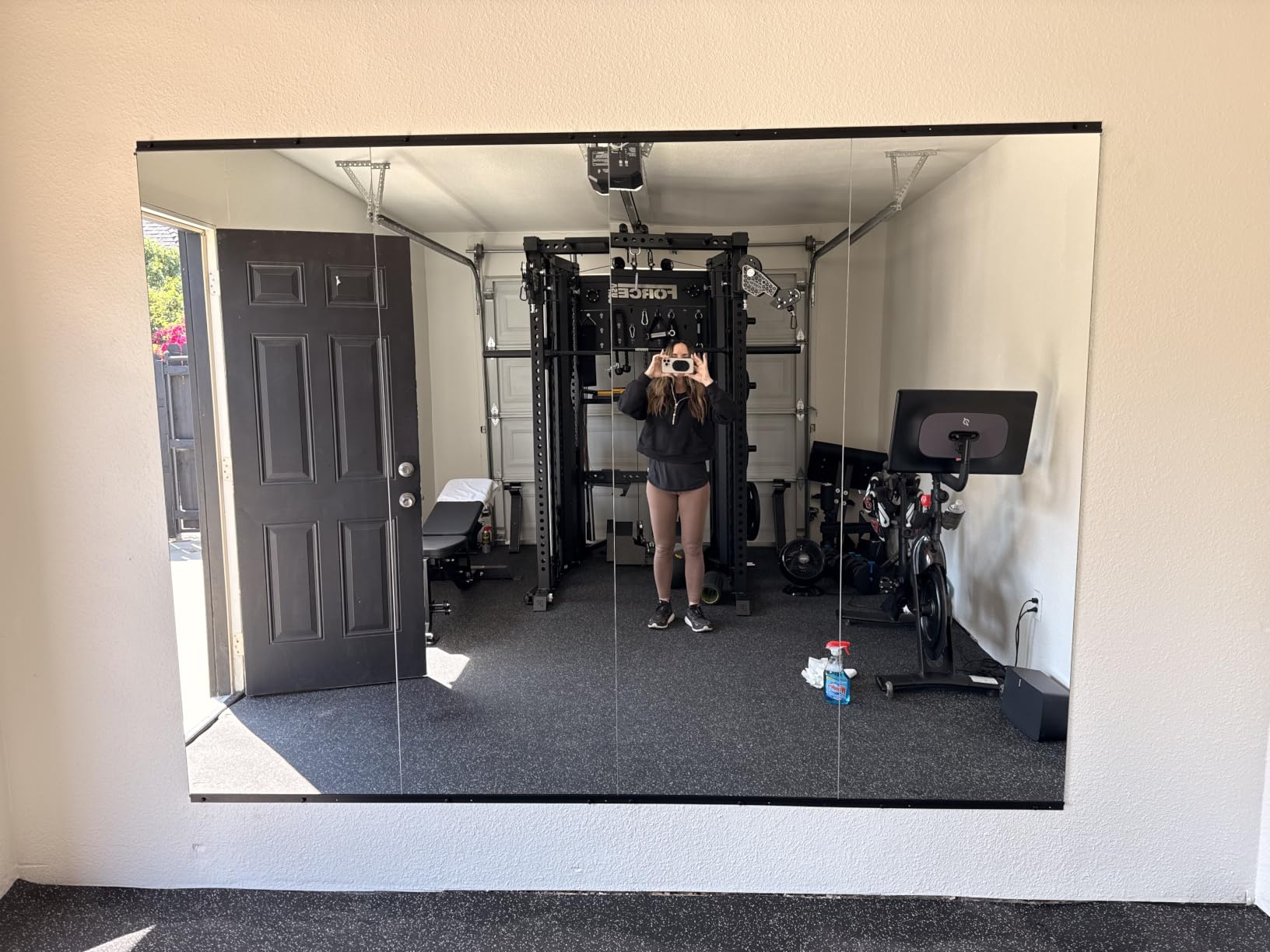 Home Gym Mirror for Wall, 56x28x2PCS Frameless Full Length Mirror, Black | HD Shatterproof Glass, Easy Wall Mount, Large Body Mirrors for Home Gym, Workout, Bedroom, Garage customer photo 2