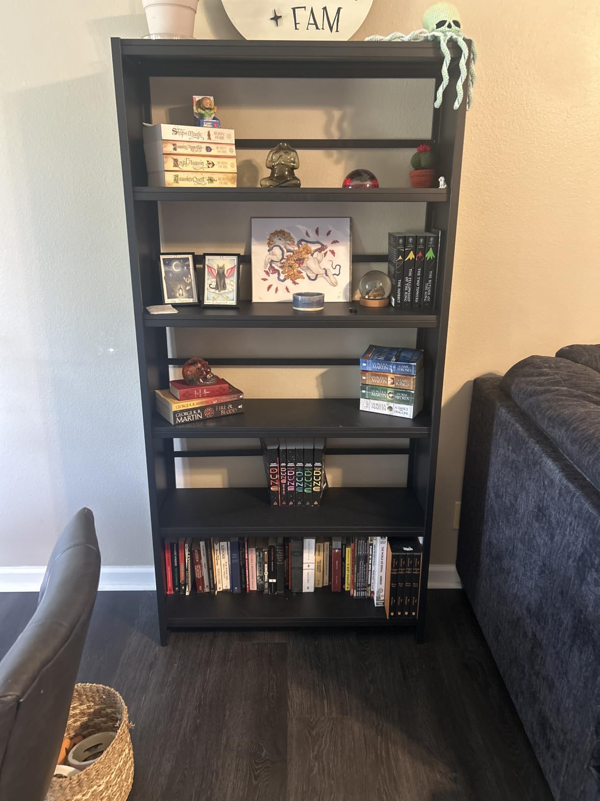 5 Tier Metal Bookshelf, Black 69