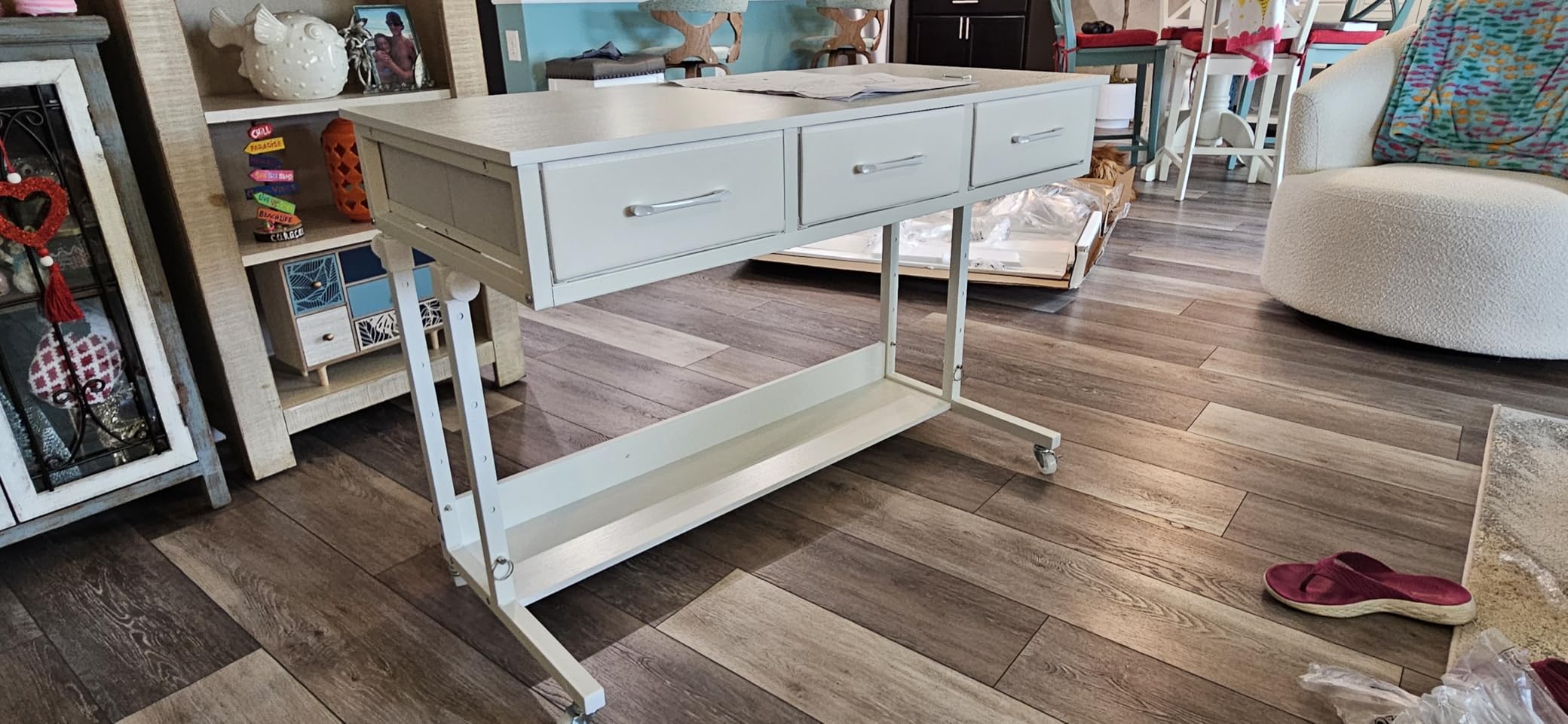 WINAZ Rolling Standing Desk with Drawers, Small Mobile Desk on Wheels customer photo 1
