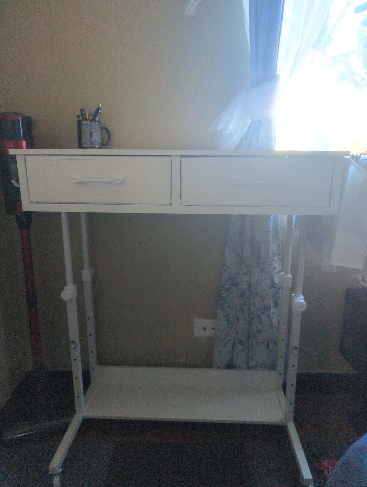 WINAZ Rolling Standing Desk with Drawers, Small Mobile Desk on Wheels customer photo 2