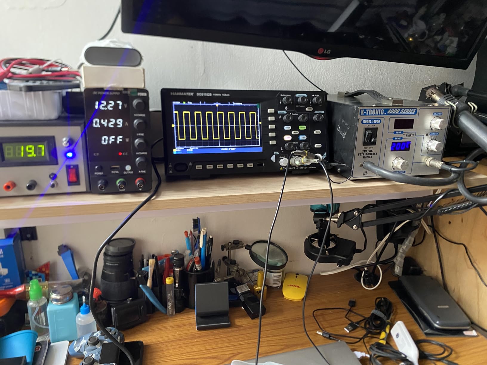 HANMATEK 2 in1 Digital Storage Oscilloscope with Built-in Waveform Generator, 110MHz Bandwidth, 2 × 500MSa/s Sampling Rate, Dual-Channel DOS1102S customer photo 1