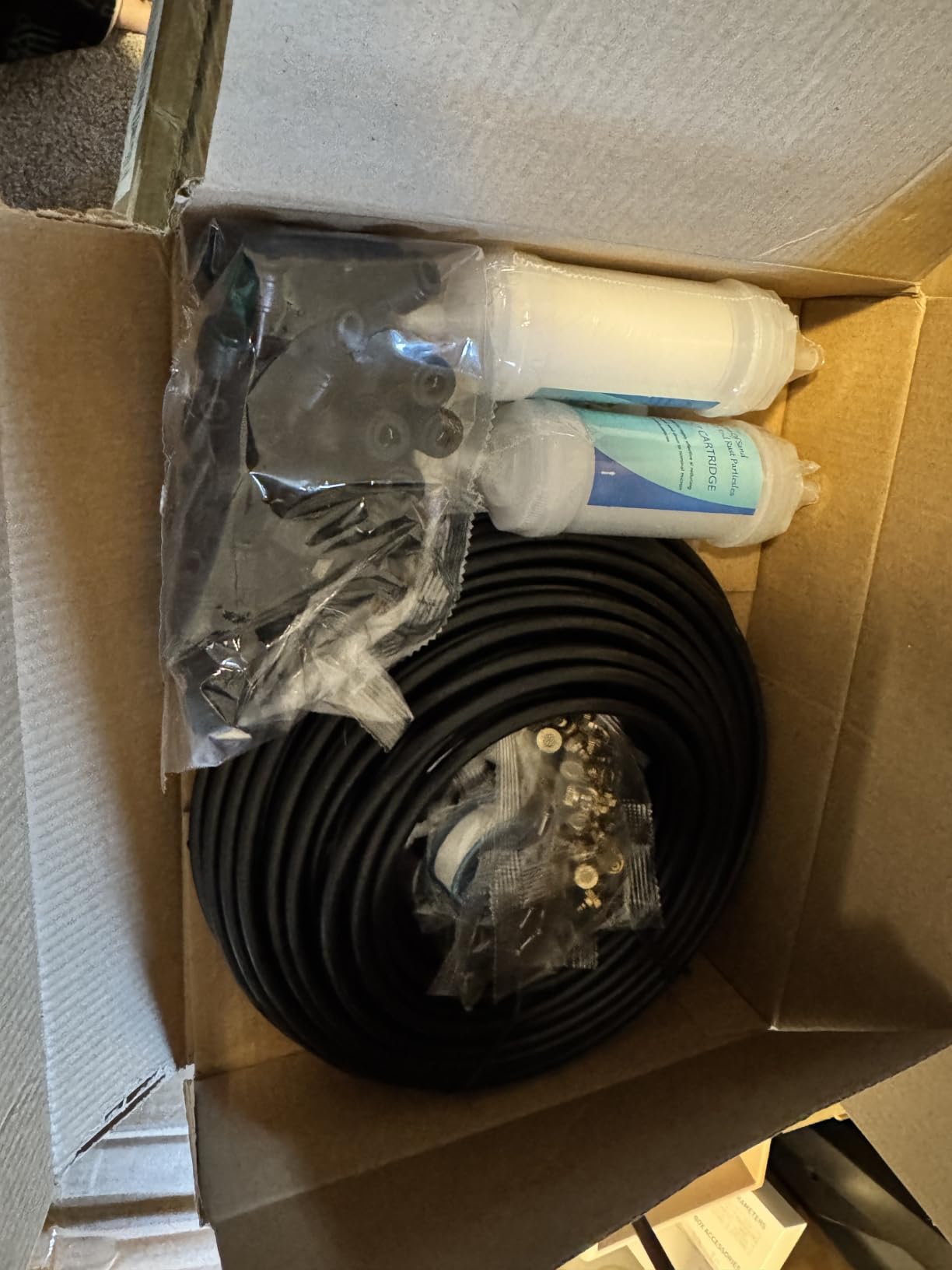 85FT Mister for Outside Patio Misting Cooling System, 85FT (26M) Misting Line+26 Brass Mist Nozzles+Water Filter, Outdoor Mister System for Garden Greenhouse Trampoline Waterparke customer photo 1