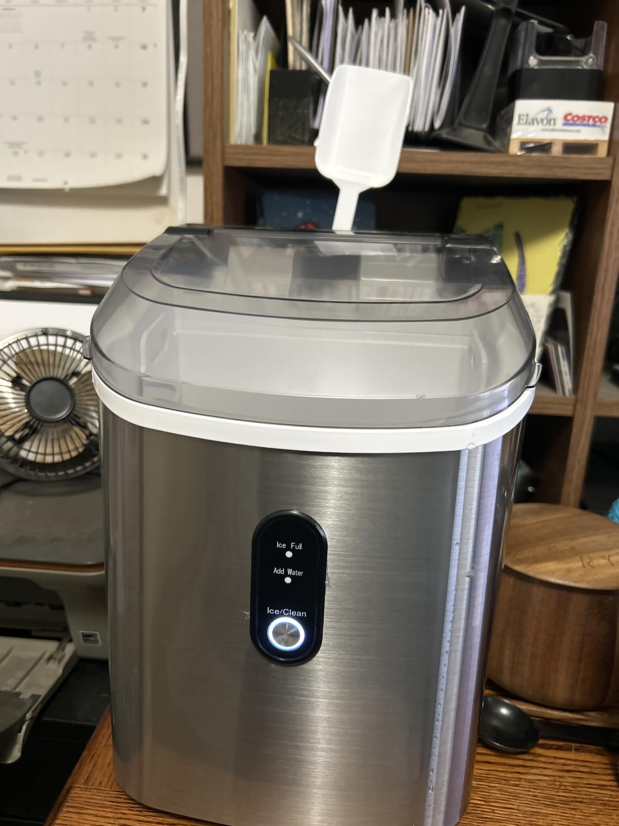 Antarctic Star Nugget Ice Maker Countertop with Soft Chewable Ice, Portable Sonic Ice Maker with Basket and Scoop, Removable Top Cover, Auto-Cleaning for Home/Party/RV/Camping (Stainless Steel Black) customer photo 1