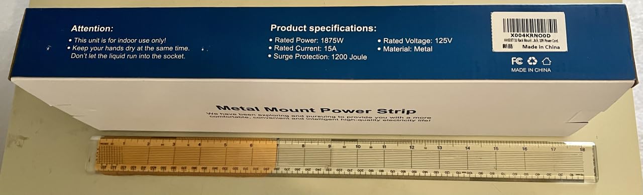 HHSOET 8 Outlet PDU Power Strip, 1U Rack Surge Protection, 6FT, Black, 1 | Metal Mountable Outlet with Independent Switch, for Network Server Audio Equipment Racks, 1200J customer photo 2