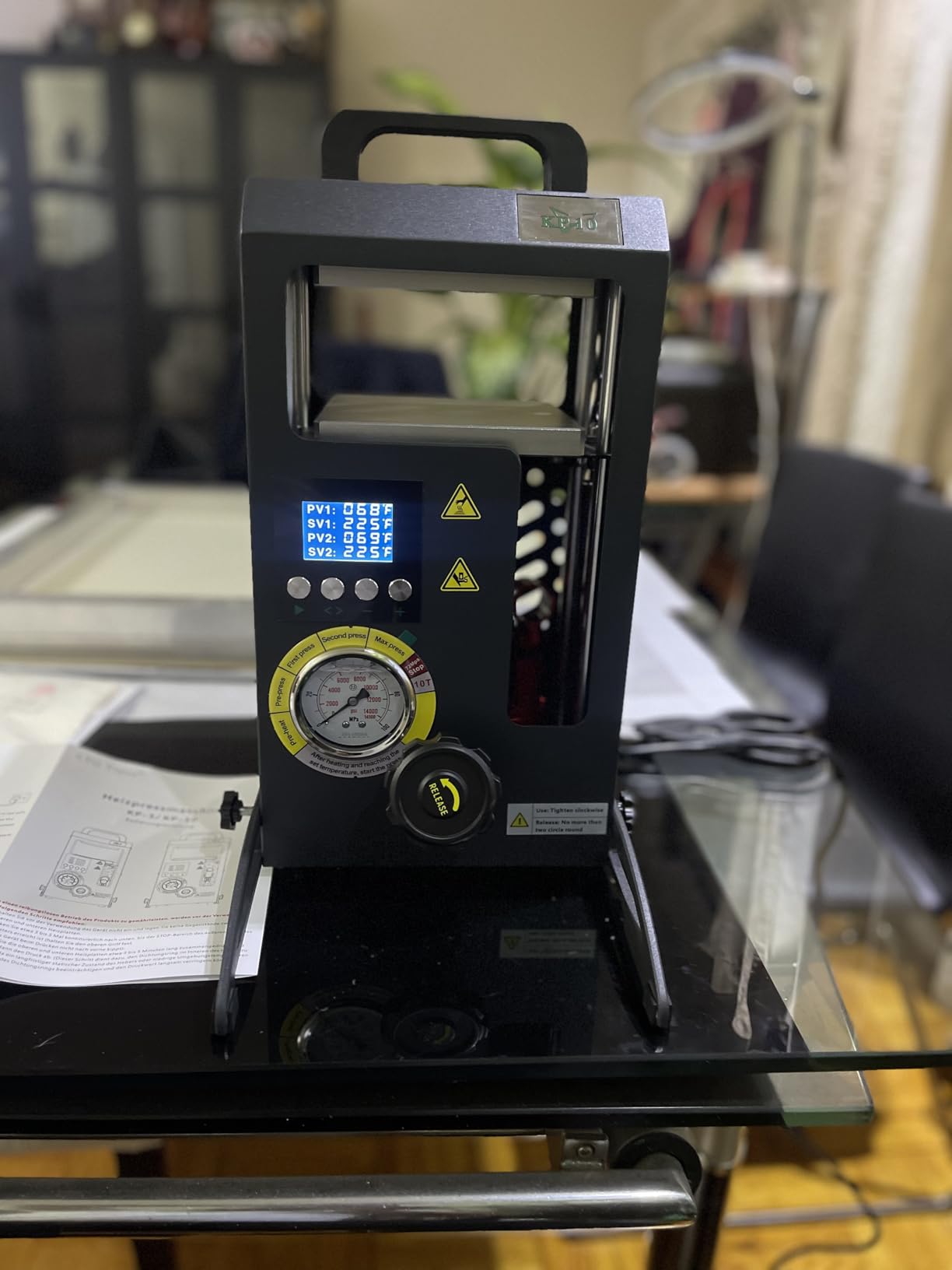 10 tons Hydraulic Heat Press Machine with Dual Heating Plates 6x6 Inches 10T Portable Manual Heat Pressing Machine with Smart LCD Screen customer photo 2