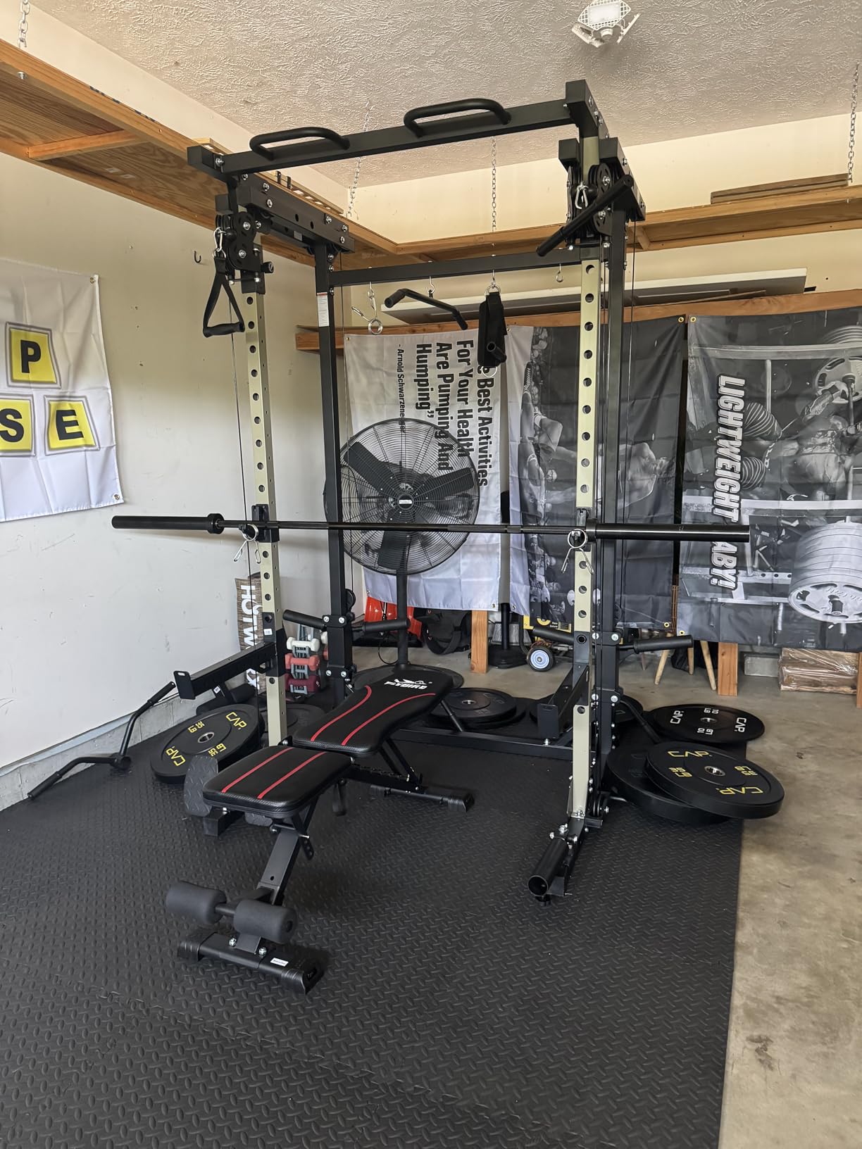 MAJOR FITNESS Drone3 Power Rack, 2500lbs Multi-Function Home Gym Squat Rack with Dual Pulley System, Pull-Up Bar & J-Hooks, Heavy-Duty Steel Frame for Maximum Stability & Strength Training customer photo 2